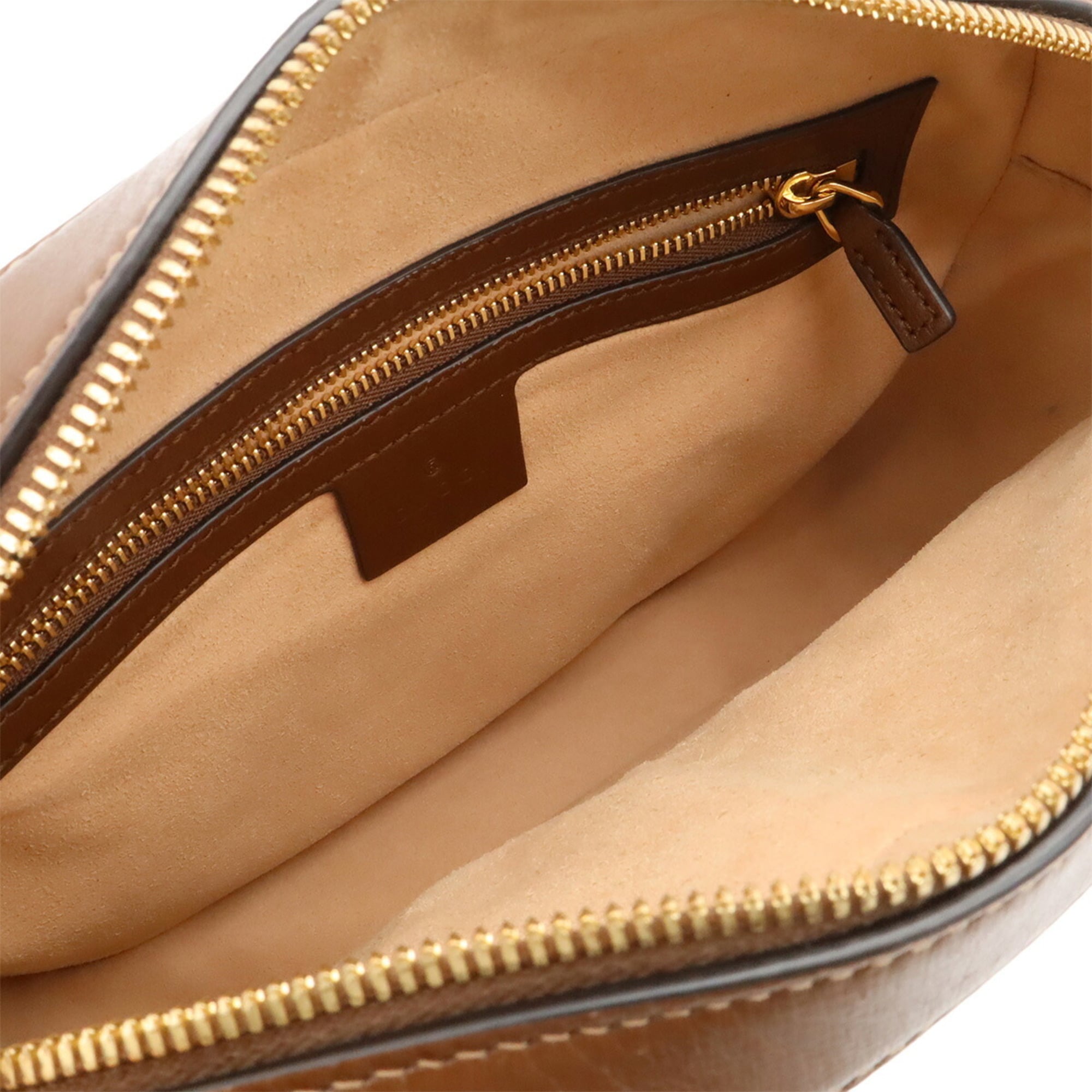 Gucci Beige Brown Gg Supreme Canvas Leather Pochette Shoulder Bag (Pre-Owned)