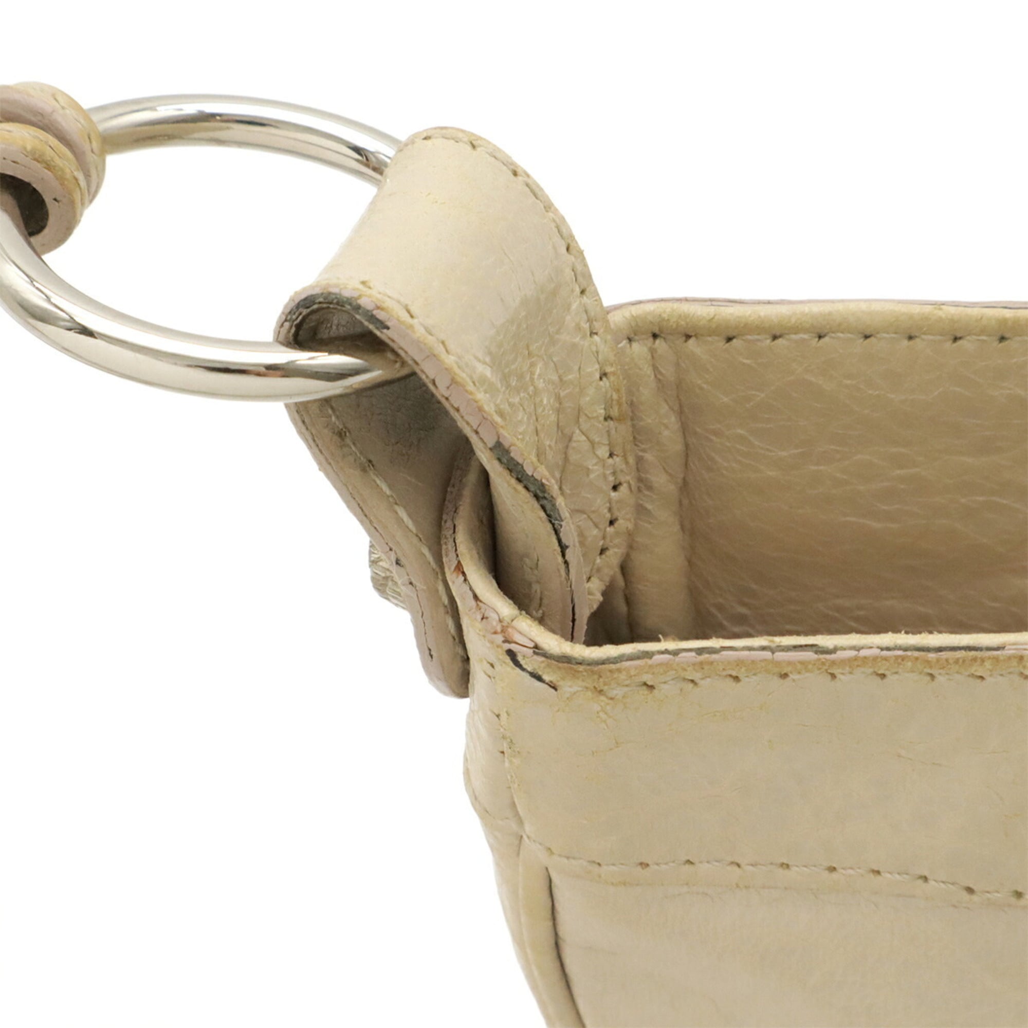 Balenciaga Ivory Leather Clutch Bag Pochette Shoulder Bag (Pre-Owned)