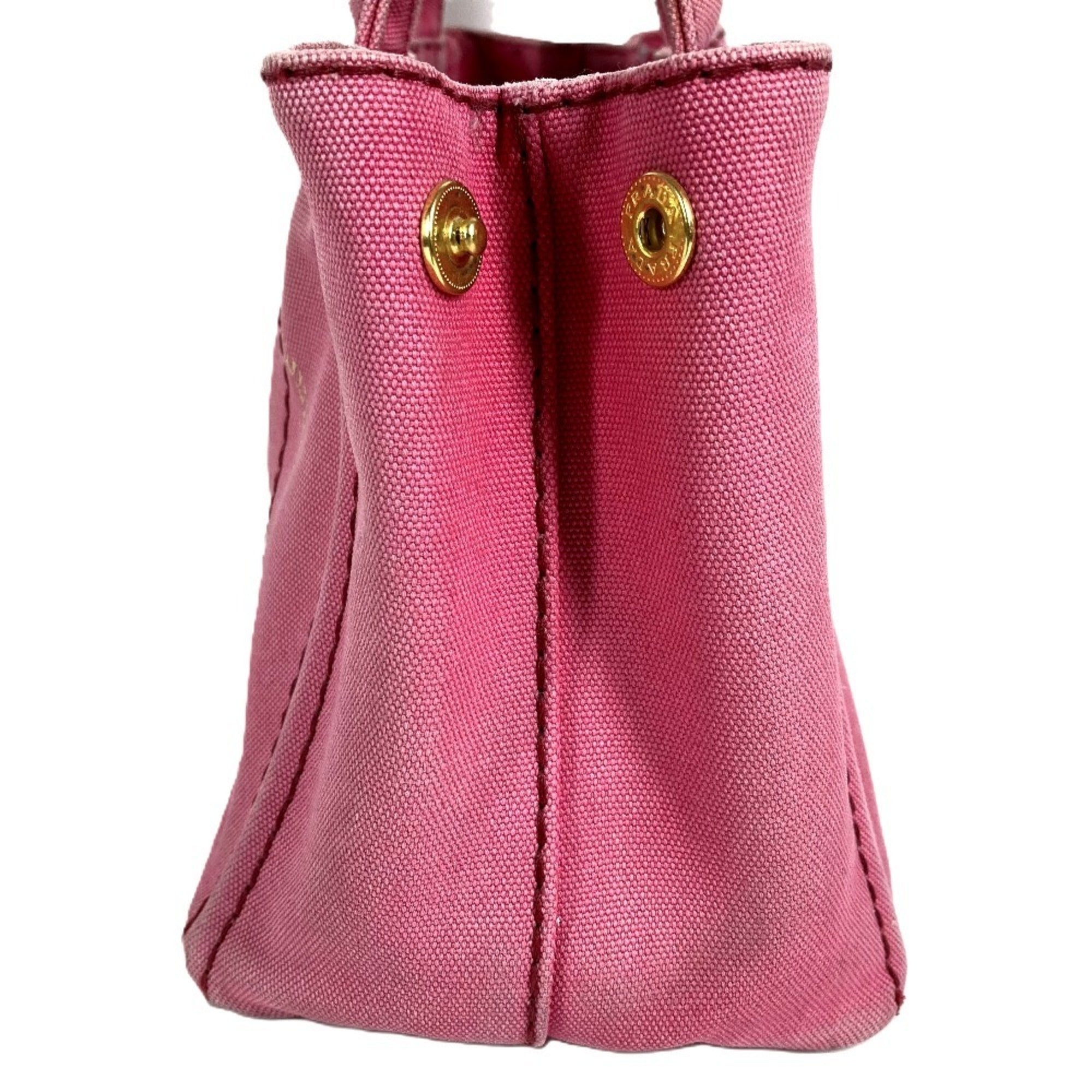 Prada Canapa Pink Canvas Handbag Shoulder Bag Tote Bag (Pre-Owned)
