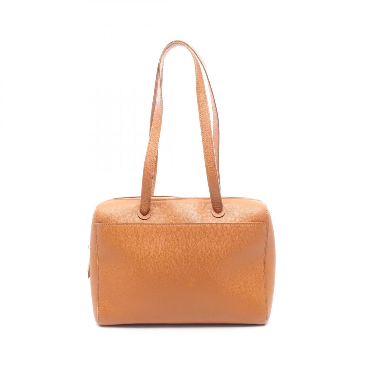 Chanel Brown Grained Calfskin Boston Bag Handbag Shoulder Bag (Pre-Owned)
