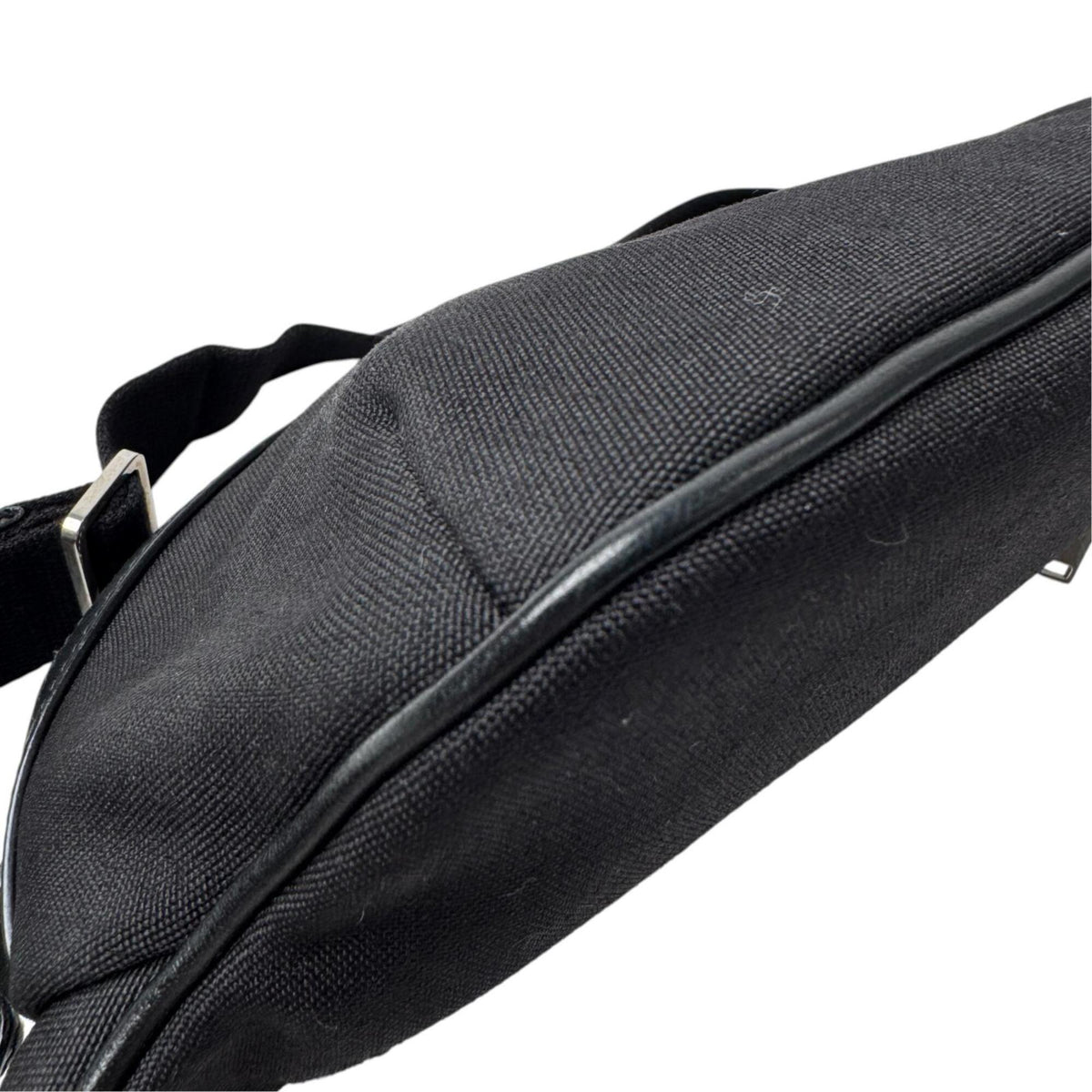 Saint Laurent Black Canvas Leather Pouch Sling Bag (Pre-Owned)