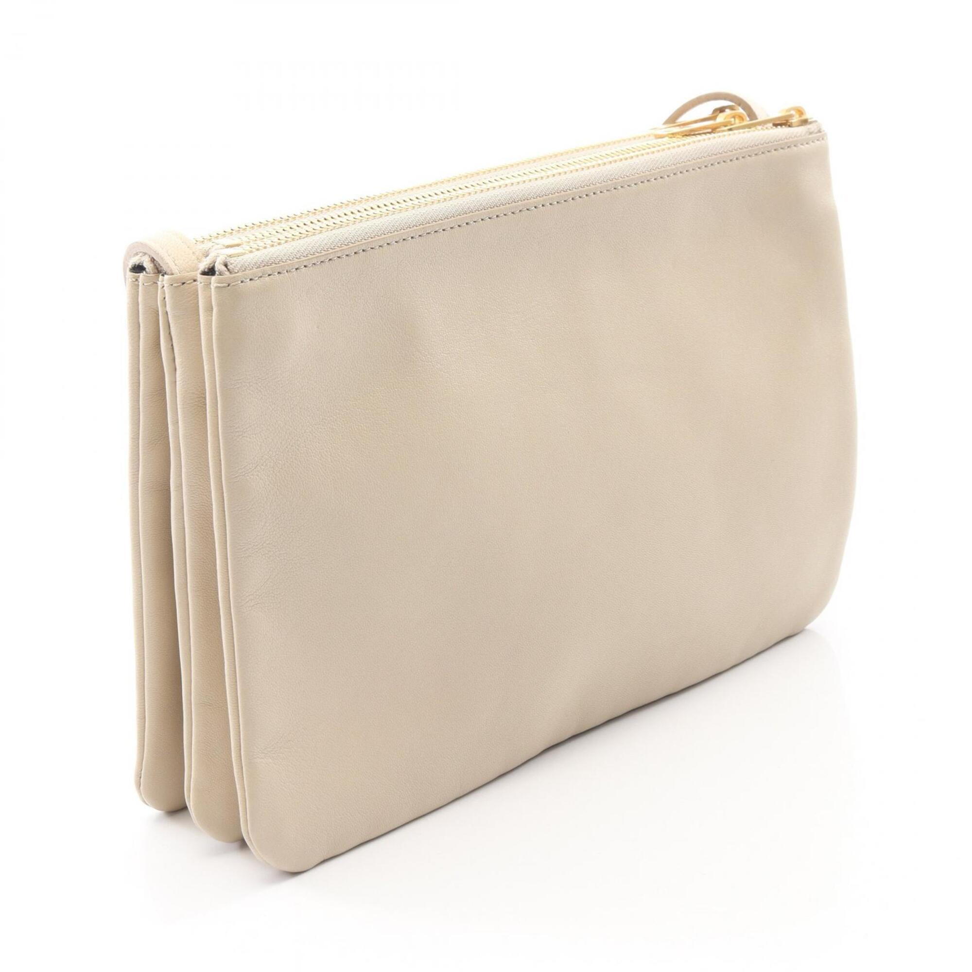 Celine Beige Leather Handbag Shoulder Bag (Pre-Owned)