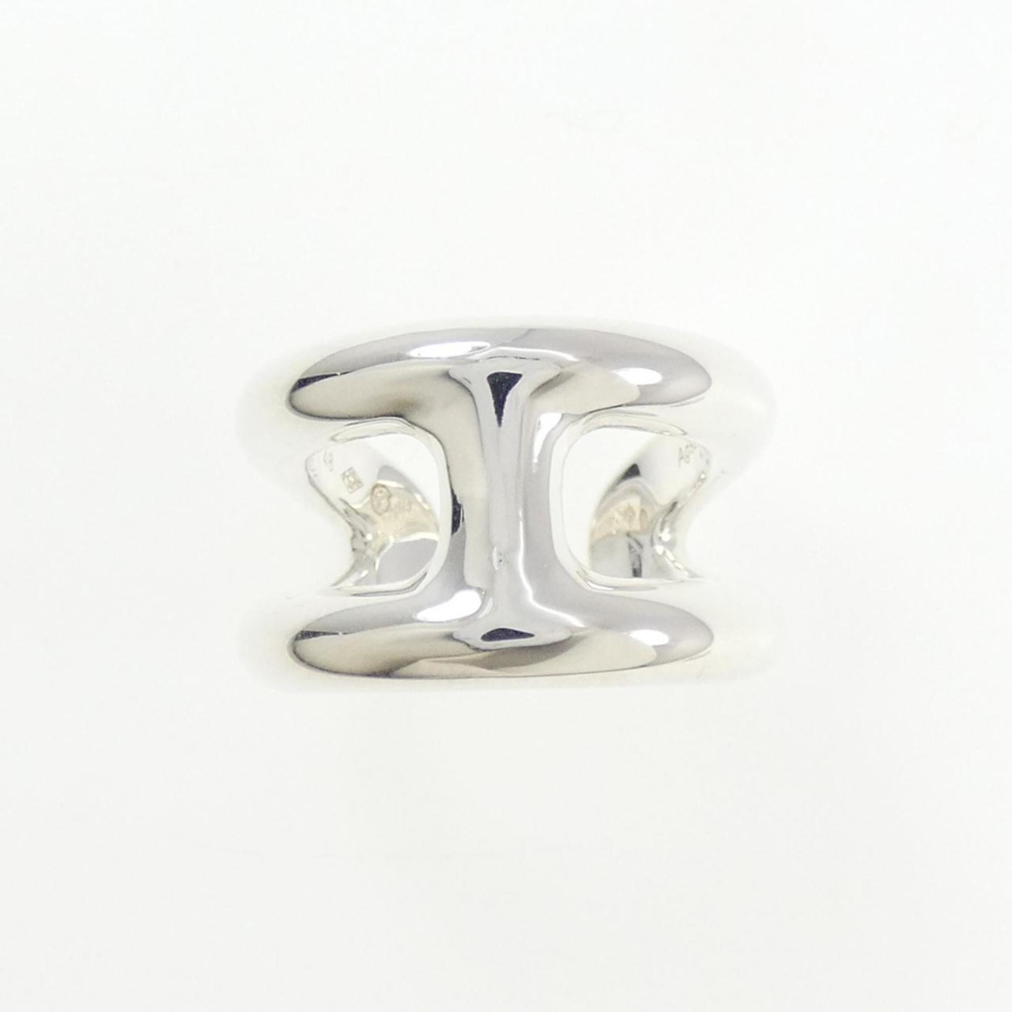 Hermes Silver 925 Band Ring (Pre-Owned)