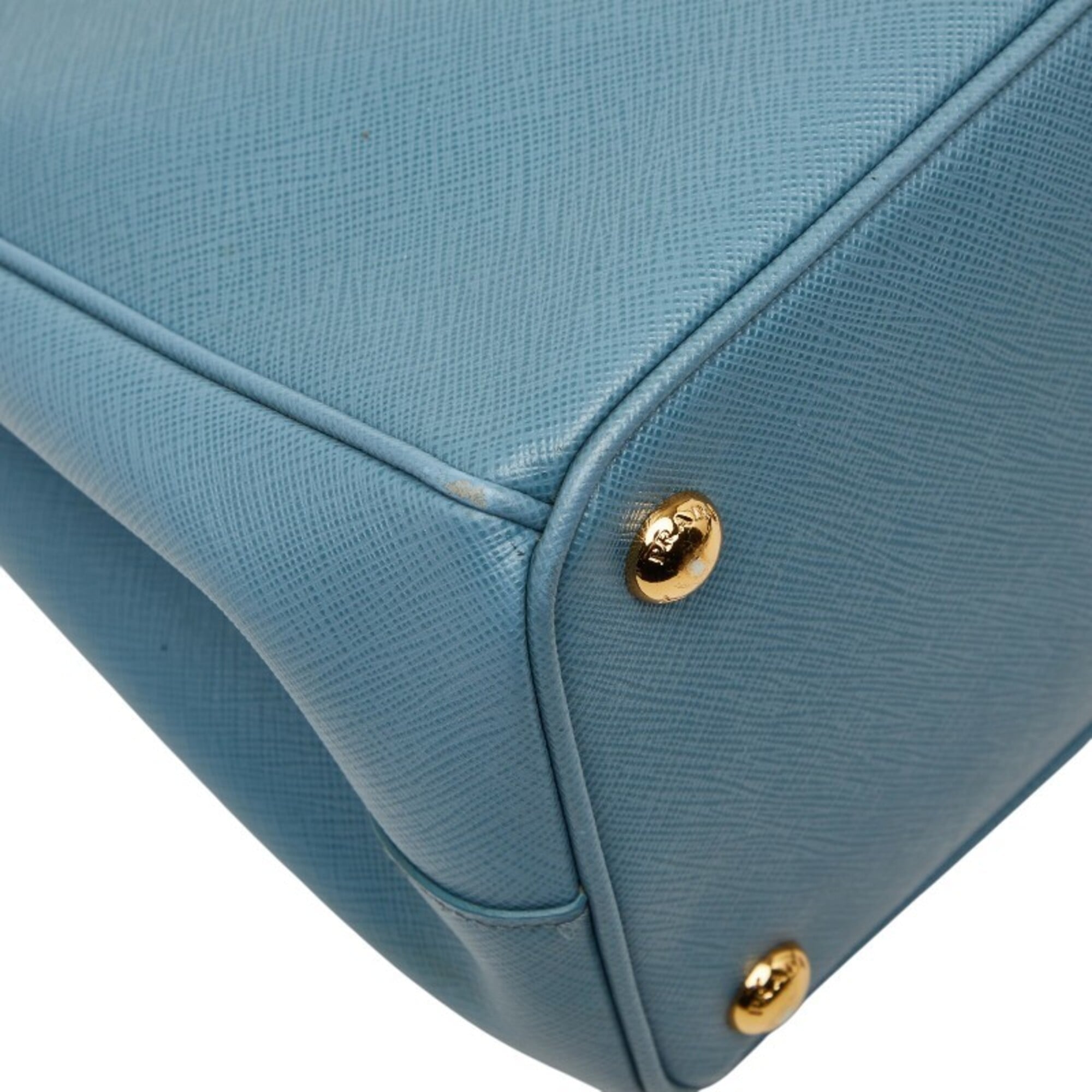 Prada Blue Leather Handbag Shoulder Bag (Pre-Owned)