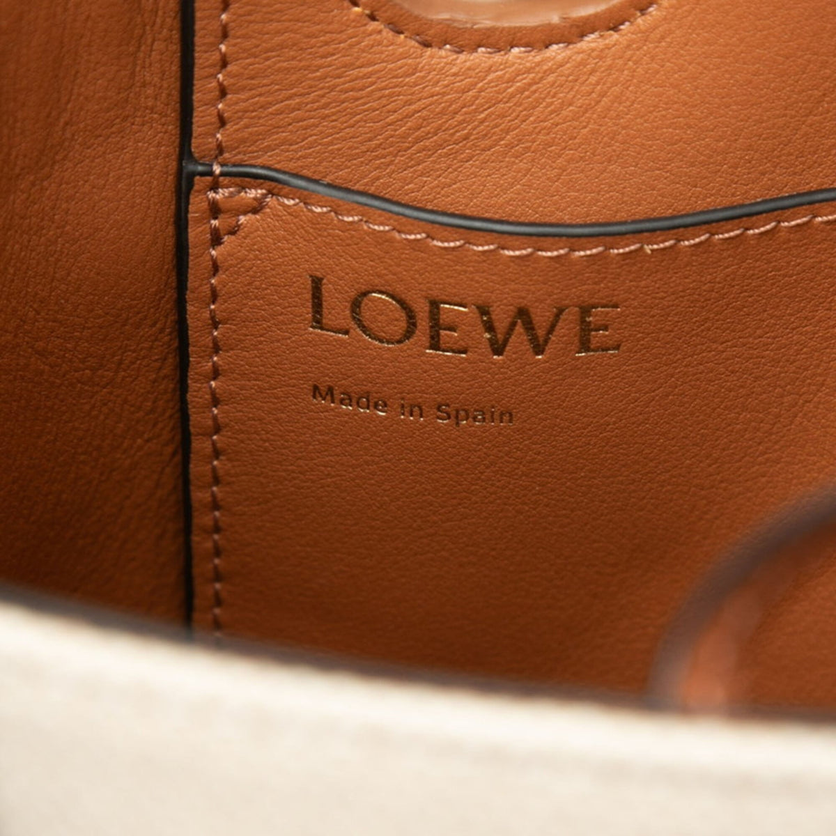 Loewe Beige Brown Canvas Leather Handbag Shoulder Bag (Pre-Owned)