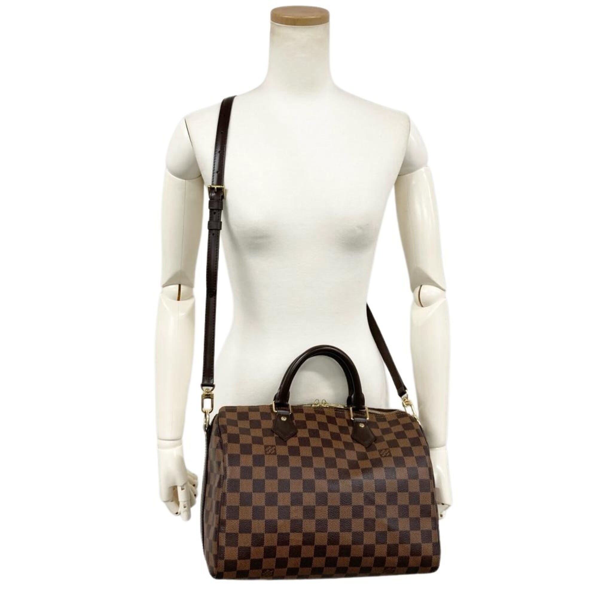 Louis Vuitton Brown Damier Canvas Handbag (Pre-Owned)
