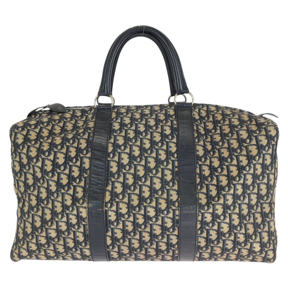 Christian Dior Navy Canvas Leather Boston Bag (Pre-Owned)