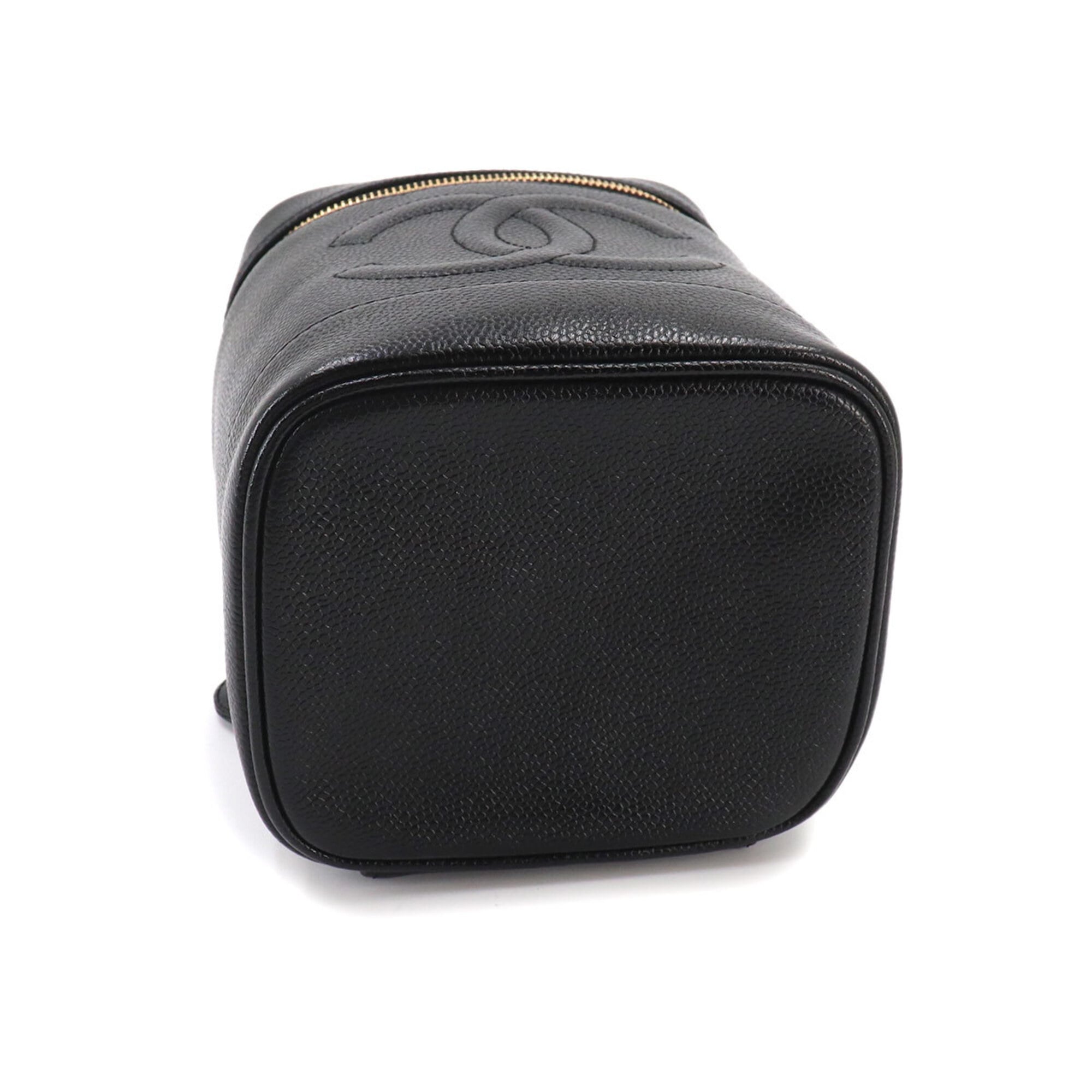 Chanel Black Grained Calfskin Handbag Vanity Bag (Pre-Owned)