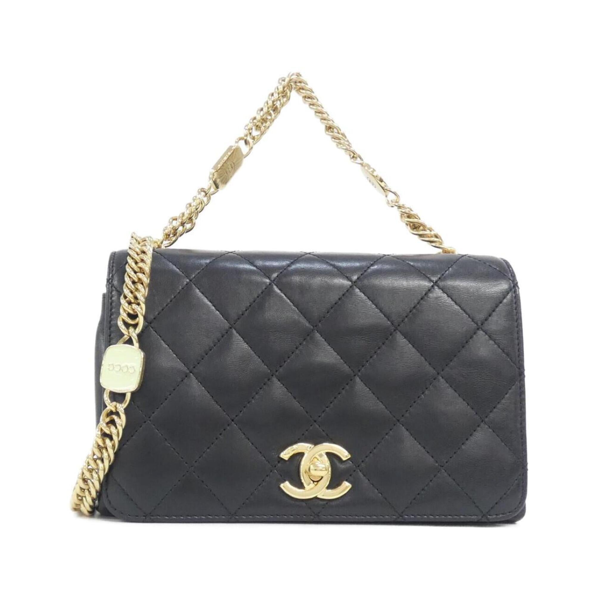 Chanel Black Leather Handbag (Pre-Owned)