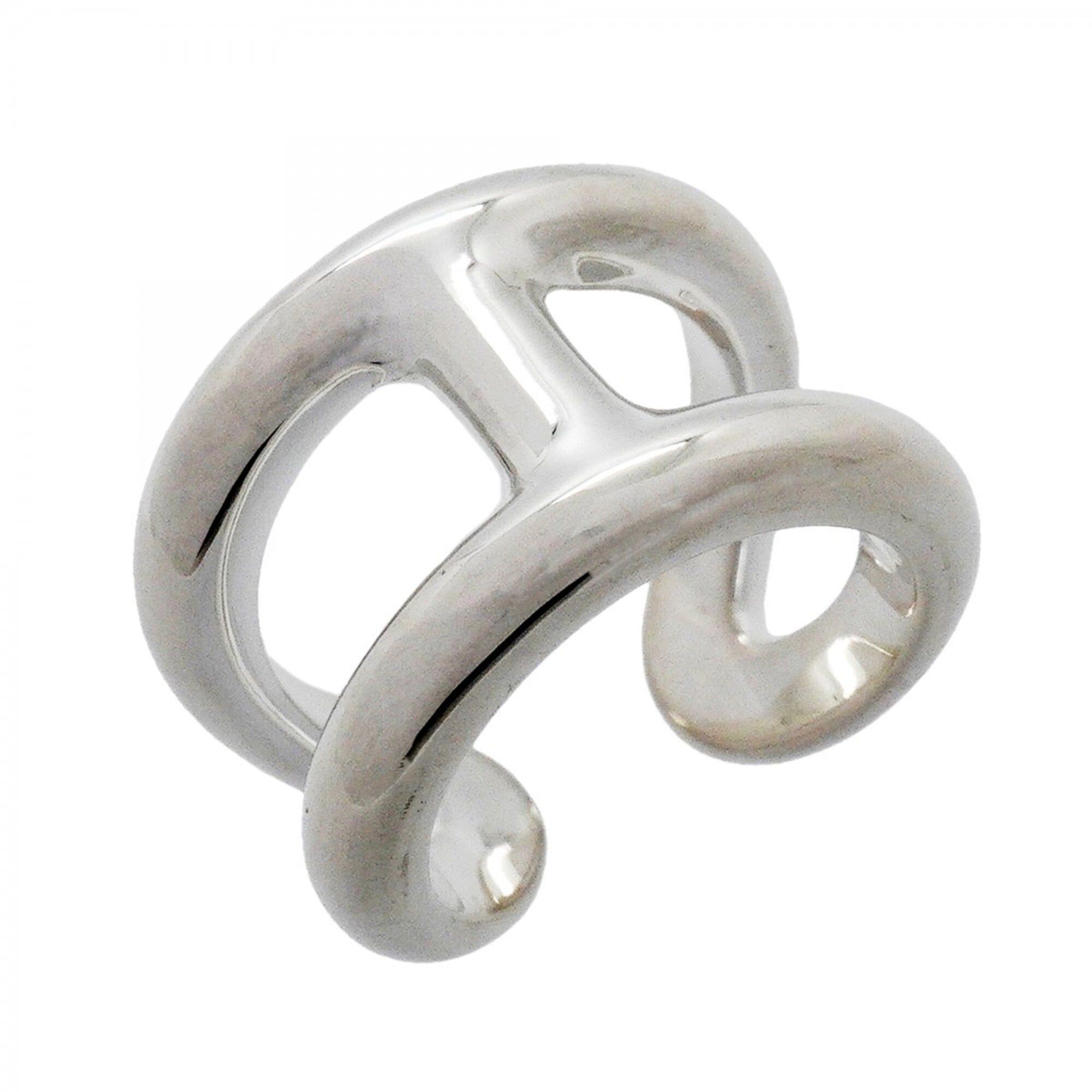 Hermes Silver 925 Band Ring (Pre-Owned)