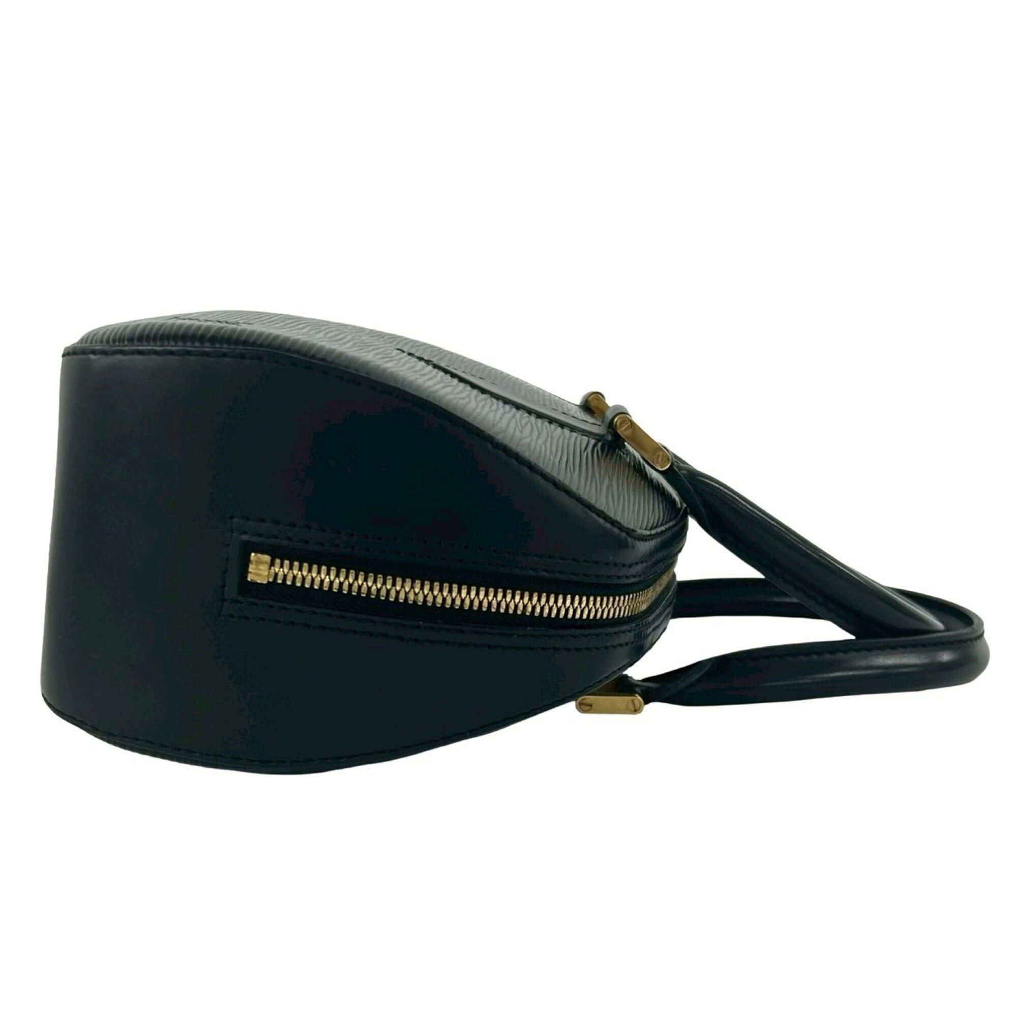 Louis Vuitton Black Leather Boston Bag Handbag (Pre-Owned)