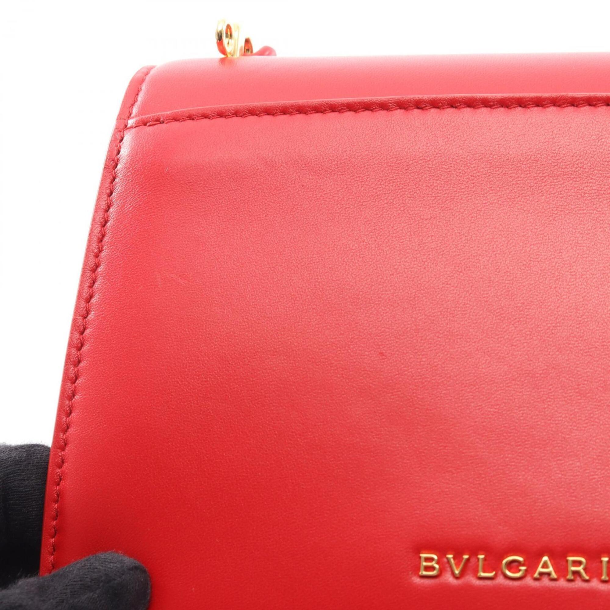 Bvlgari Red Color Leather Handbag (Pre-Owned)