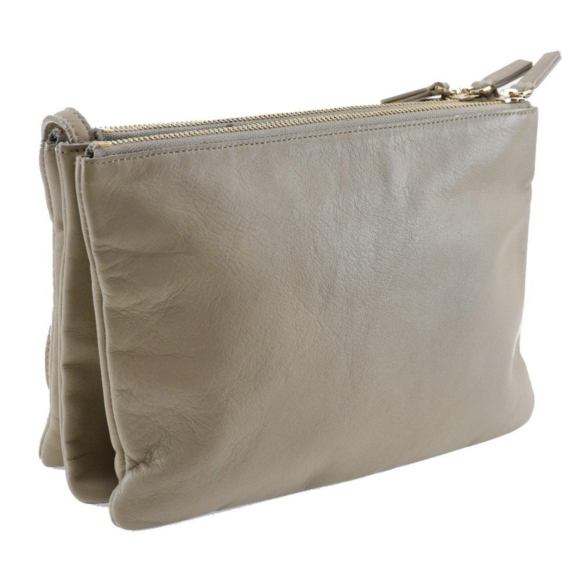 Celine Gray Leather Shoulder Bag (Pre-Owned)