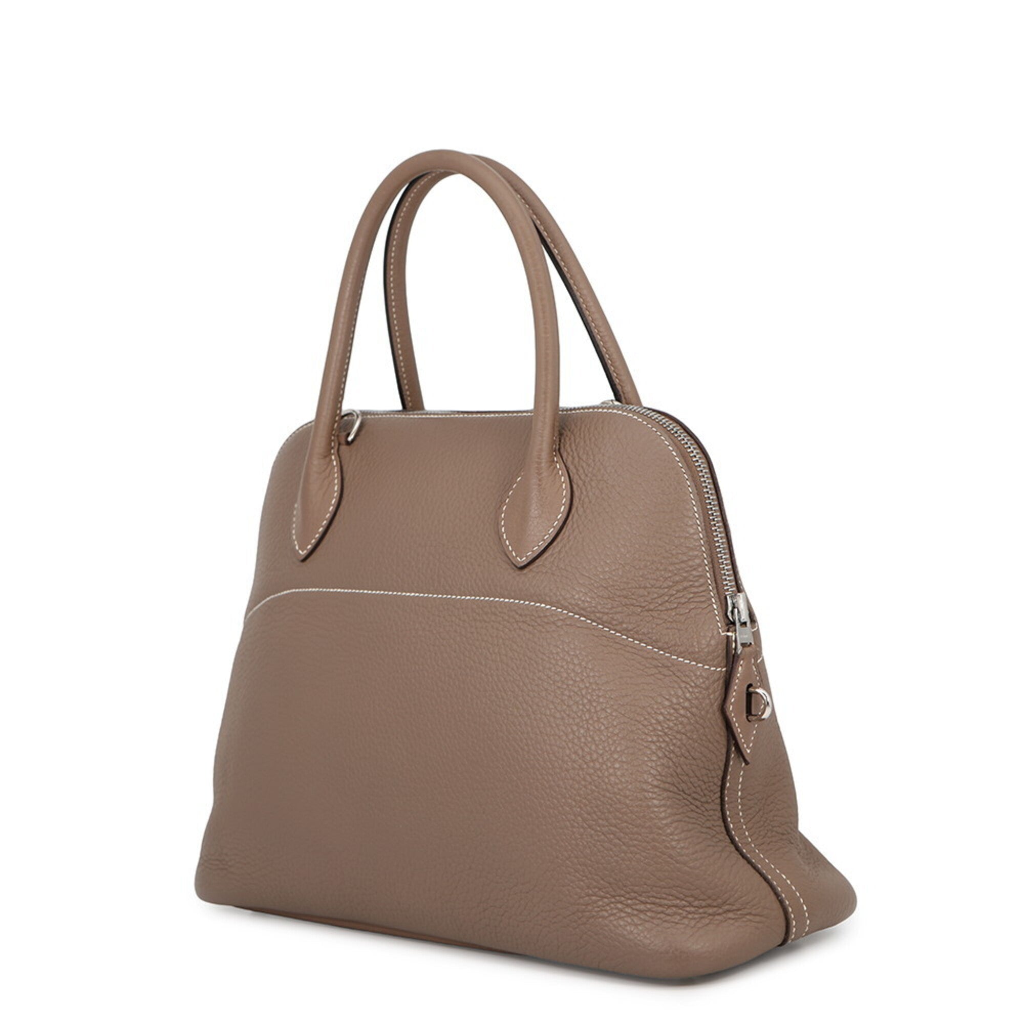 Hermes Etoupe Gray Taurillon Clemence Leather Handbag (Pre-Owned)