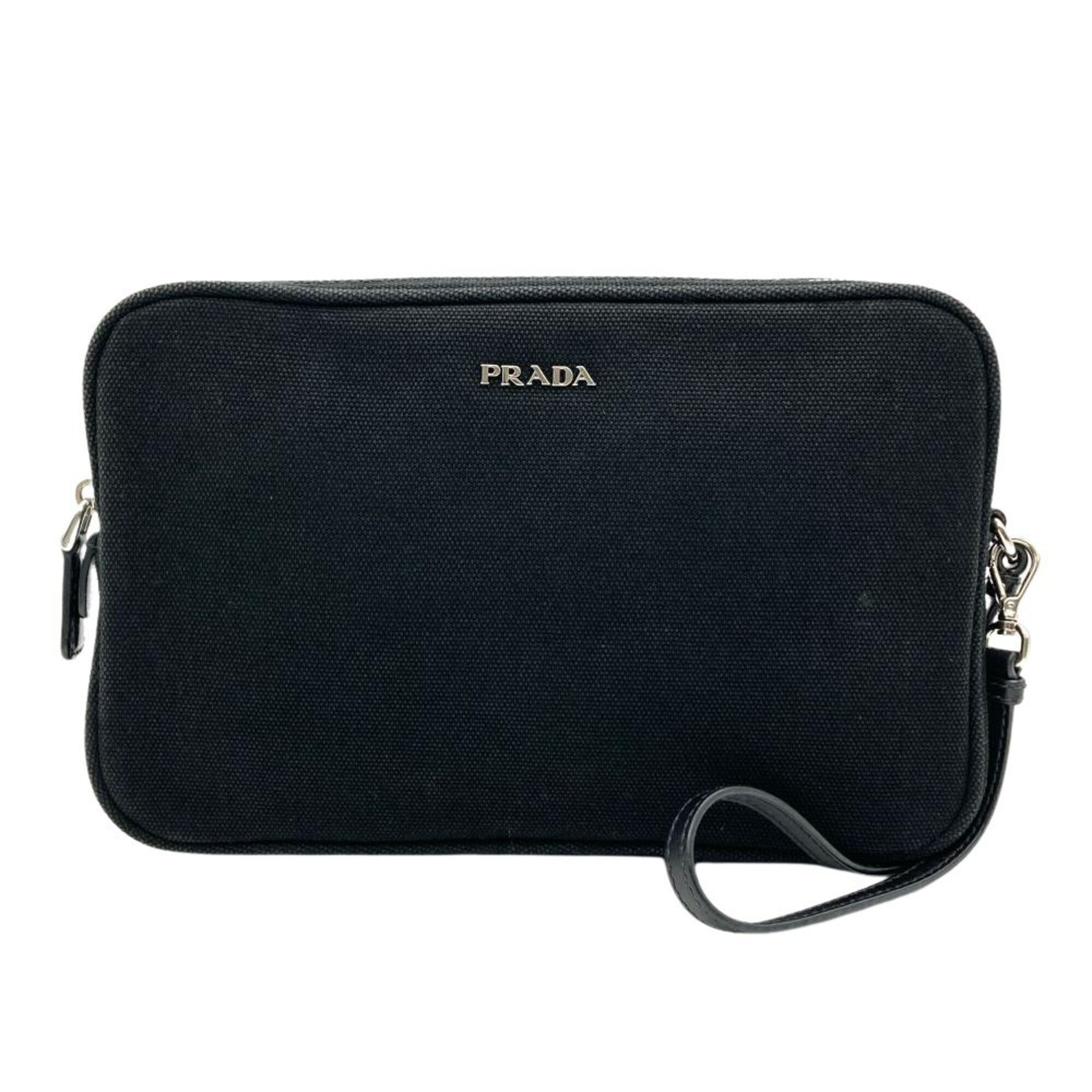 Prada Black Canvas Handbag Pouch (Pre-Owned)