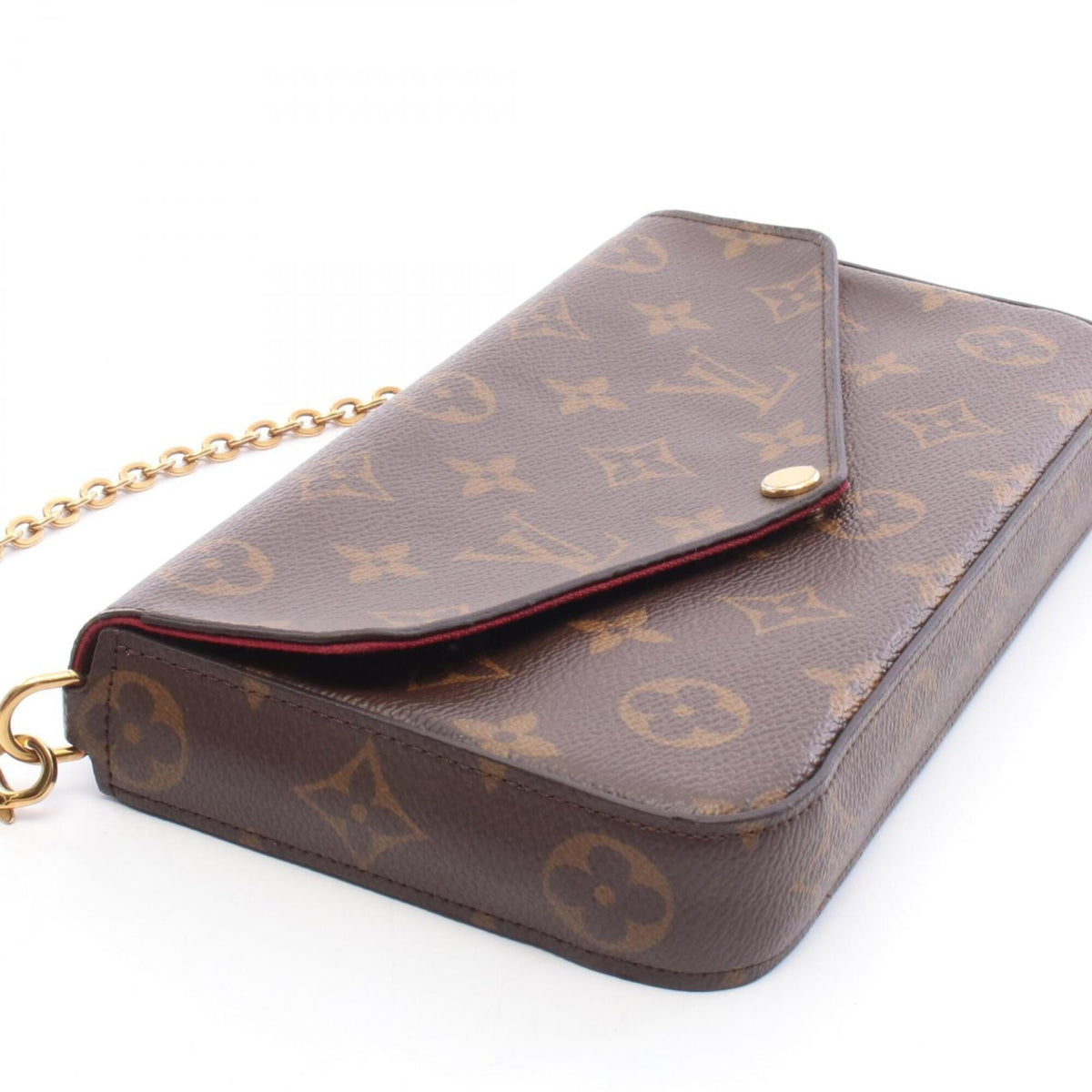 Louis Vuitton Brown Fuchsia Monogram Monogram Leather Handbag Pochette Shoulder Bag (Pre-Owned)
