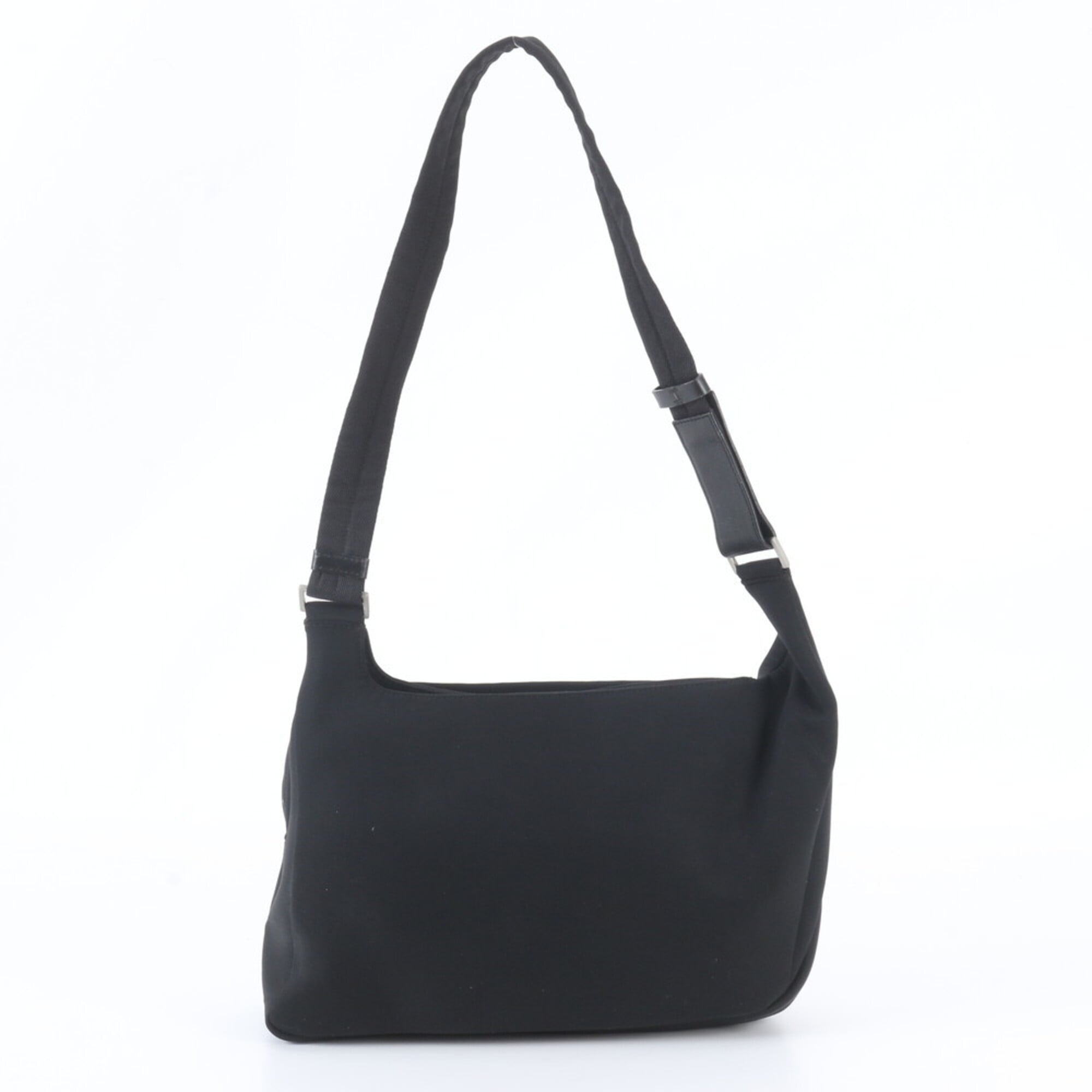 Prada Black Nylon Leather Messenger Bag Shoulder Bag (Pre-Owned)