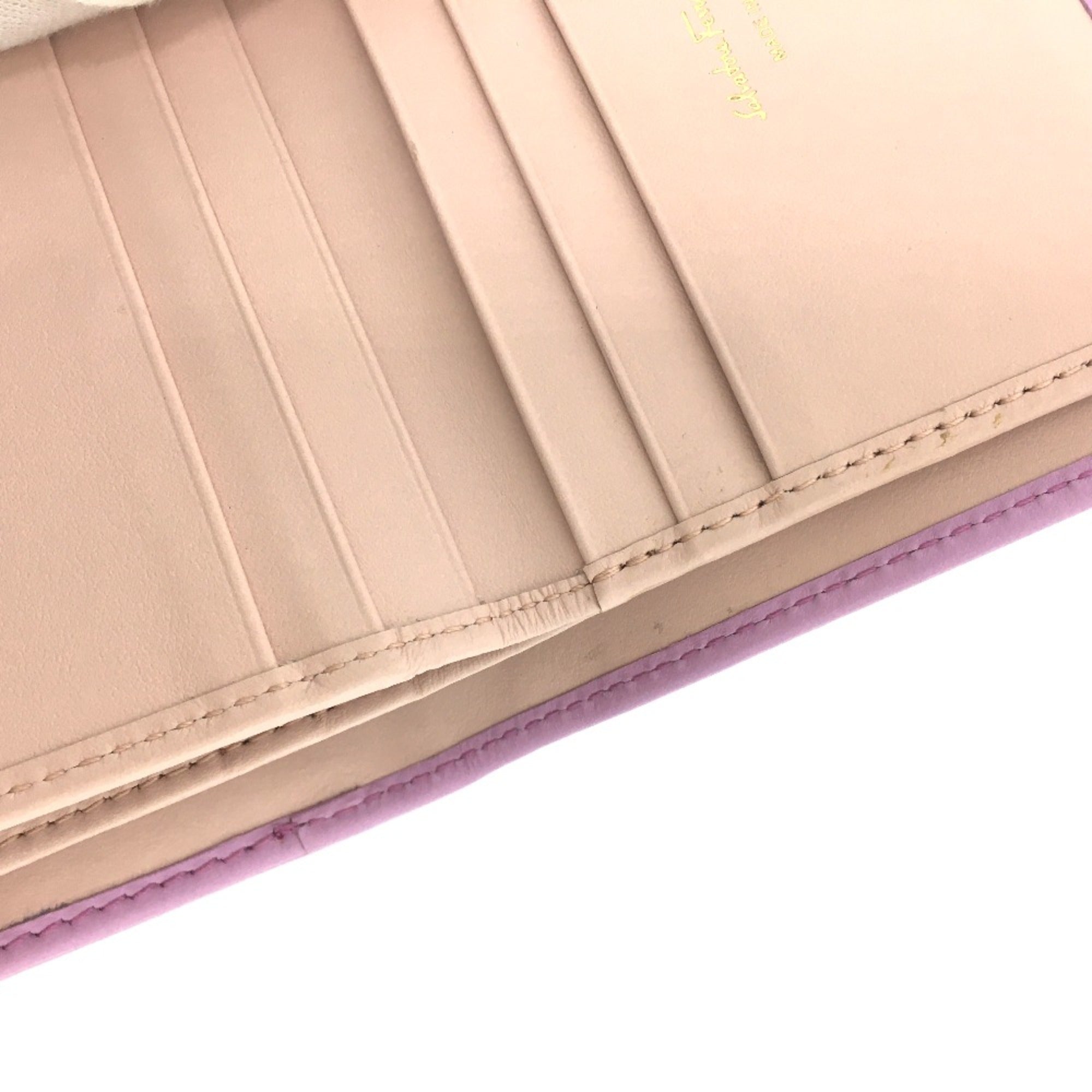 Salvatore Ferragamo Purple Leather Wallet (Bi-Fold) (Pre-Owned)