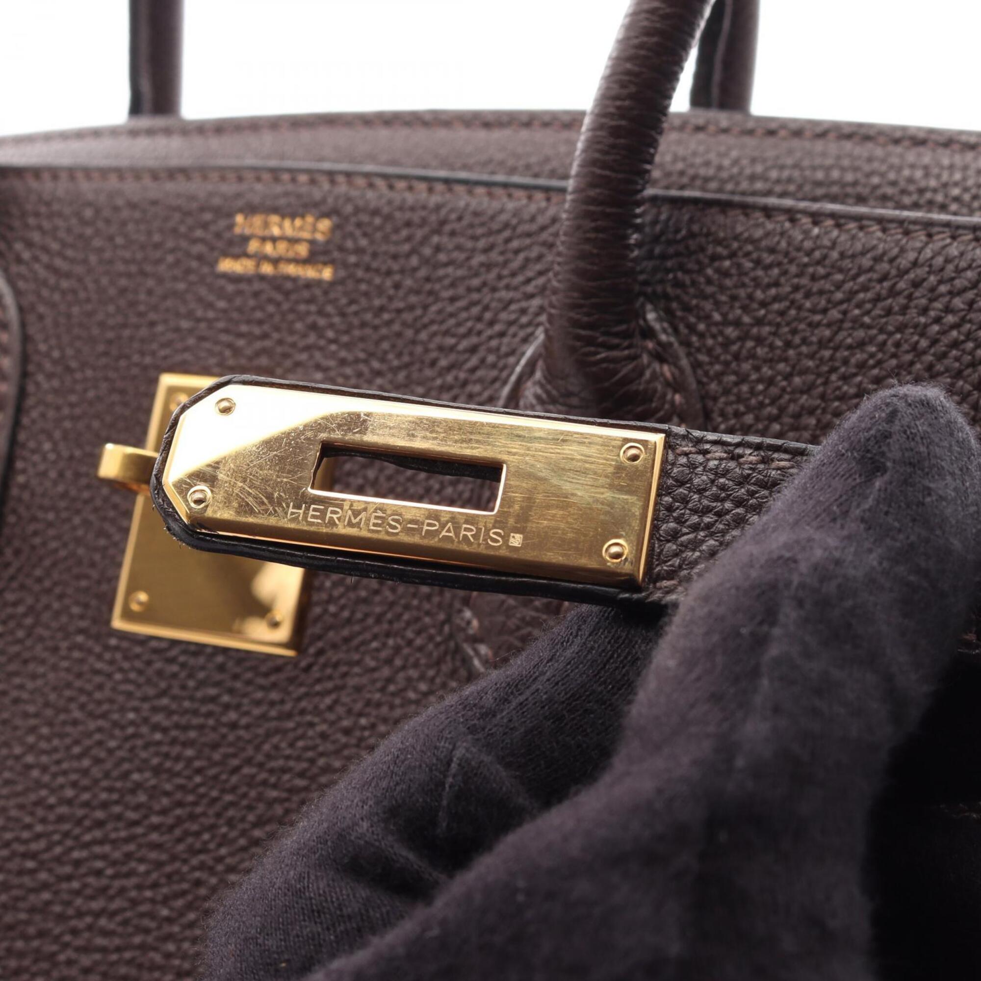 Hermes Brown Togo Leather Handbag (Pre-Owned)