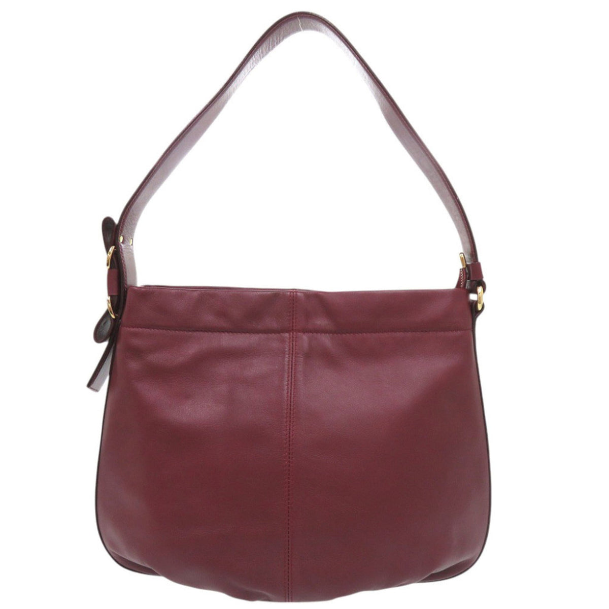 Salvatore Ferragamo Bordeaux Leather Shoulder Bag (Pre-Owned)