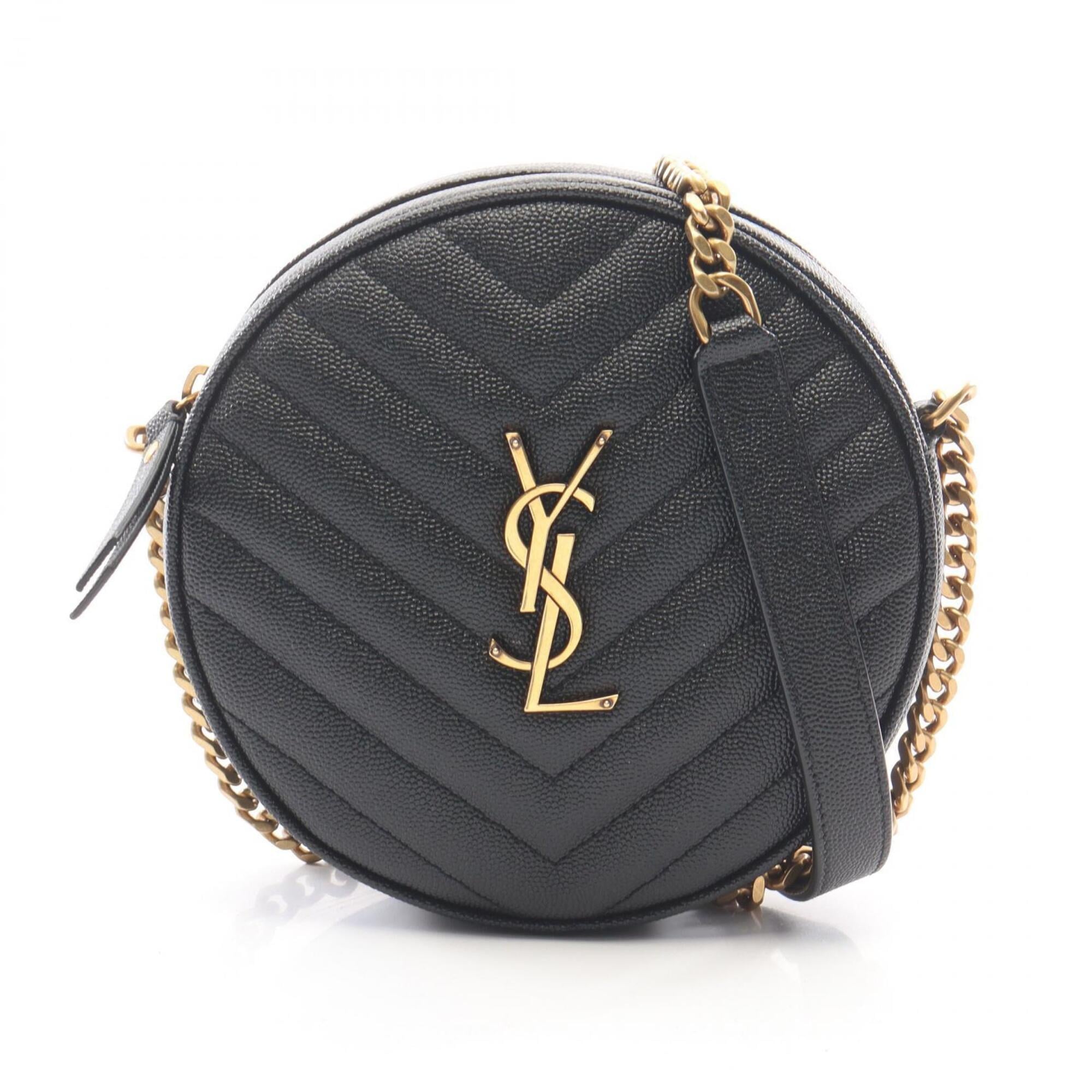 Yves Saint Laurent Black Leather Handbag Shoulder Bag (Pre-Owned)