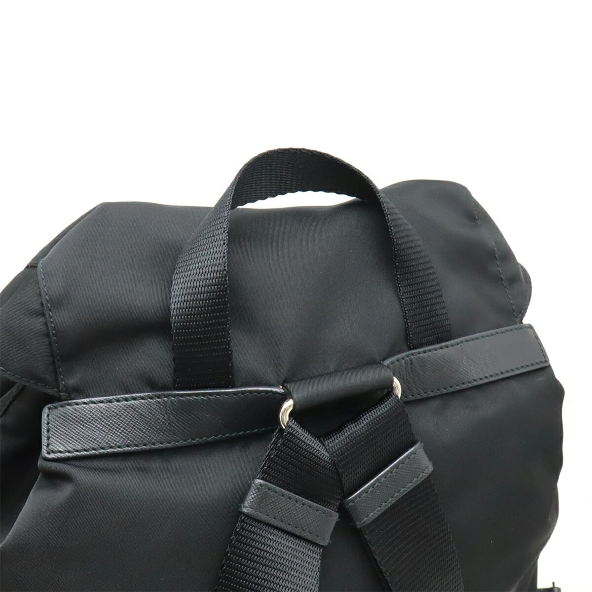 Prada Black Nero Nylon Leather Backpack (Pre-Owned)