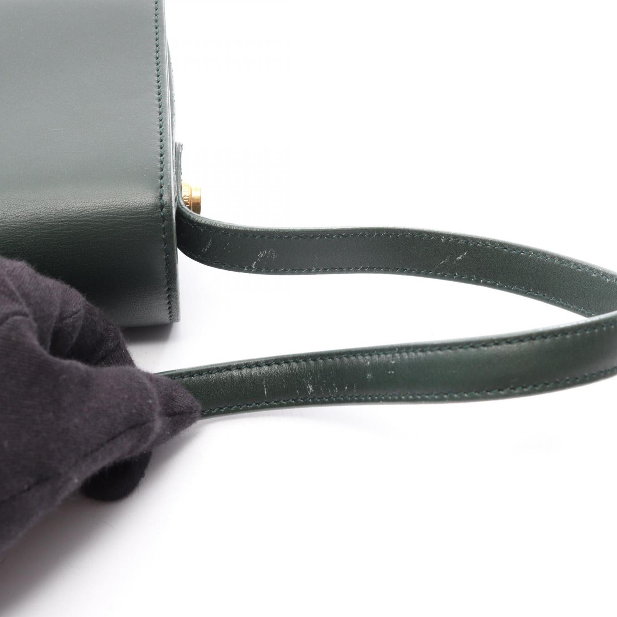 Yves Saint Laurent Green Leather Handbag Shoulder Bag (Pre-Owned)