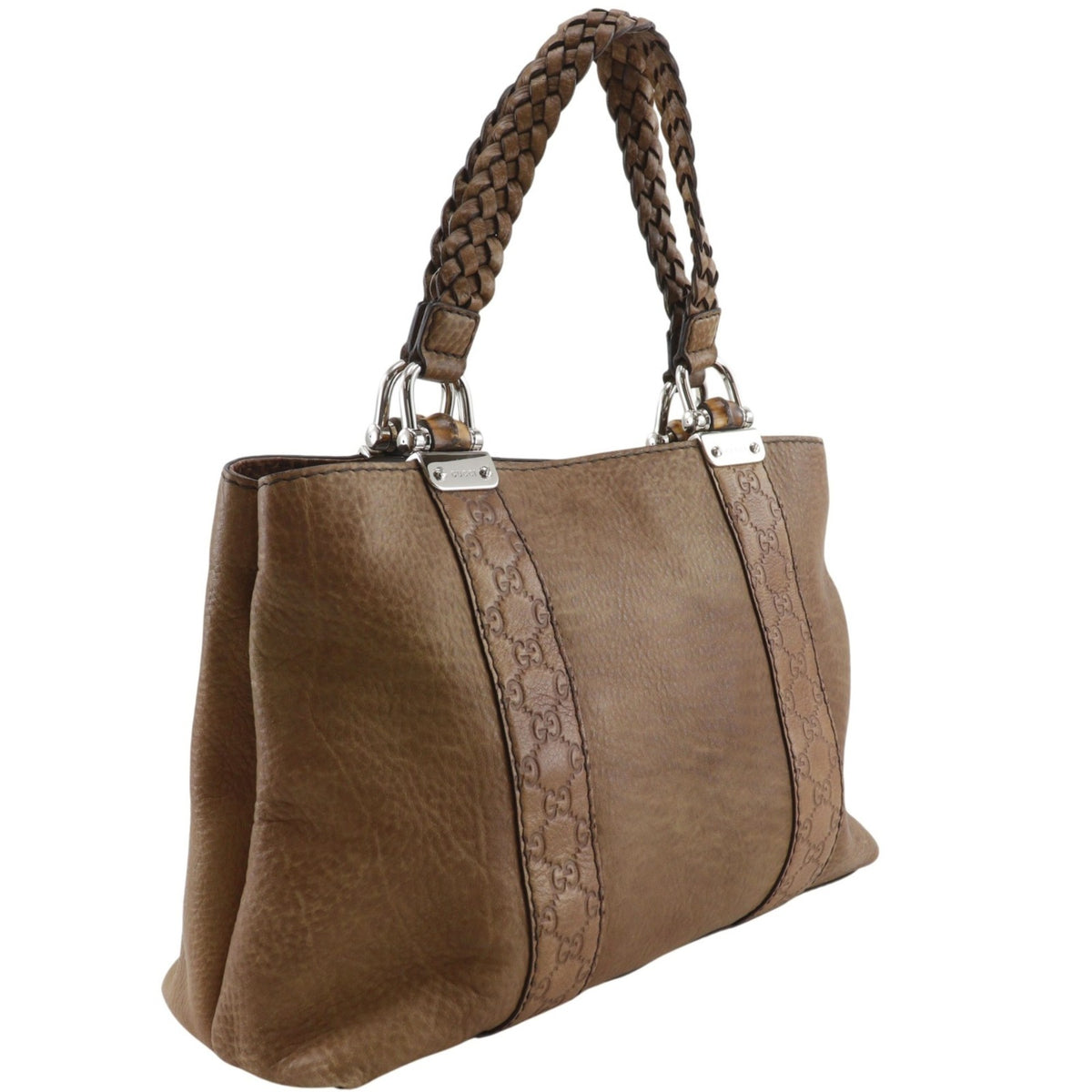 Gucci Brown Leather Tote Bag (Pre-Owned)