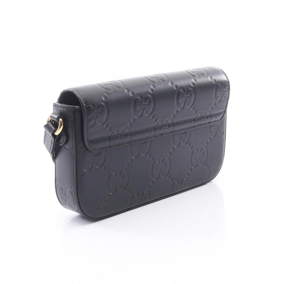 Gucci Black Leather Handbag Shoulder Bag (Pre-Owned)