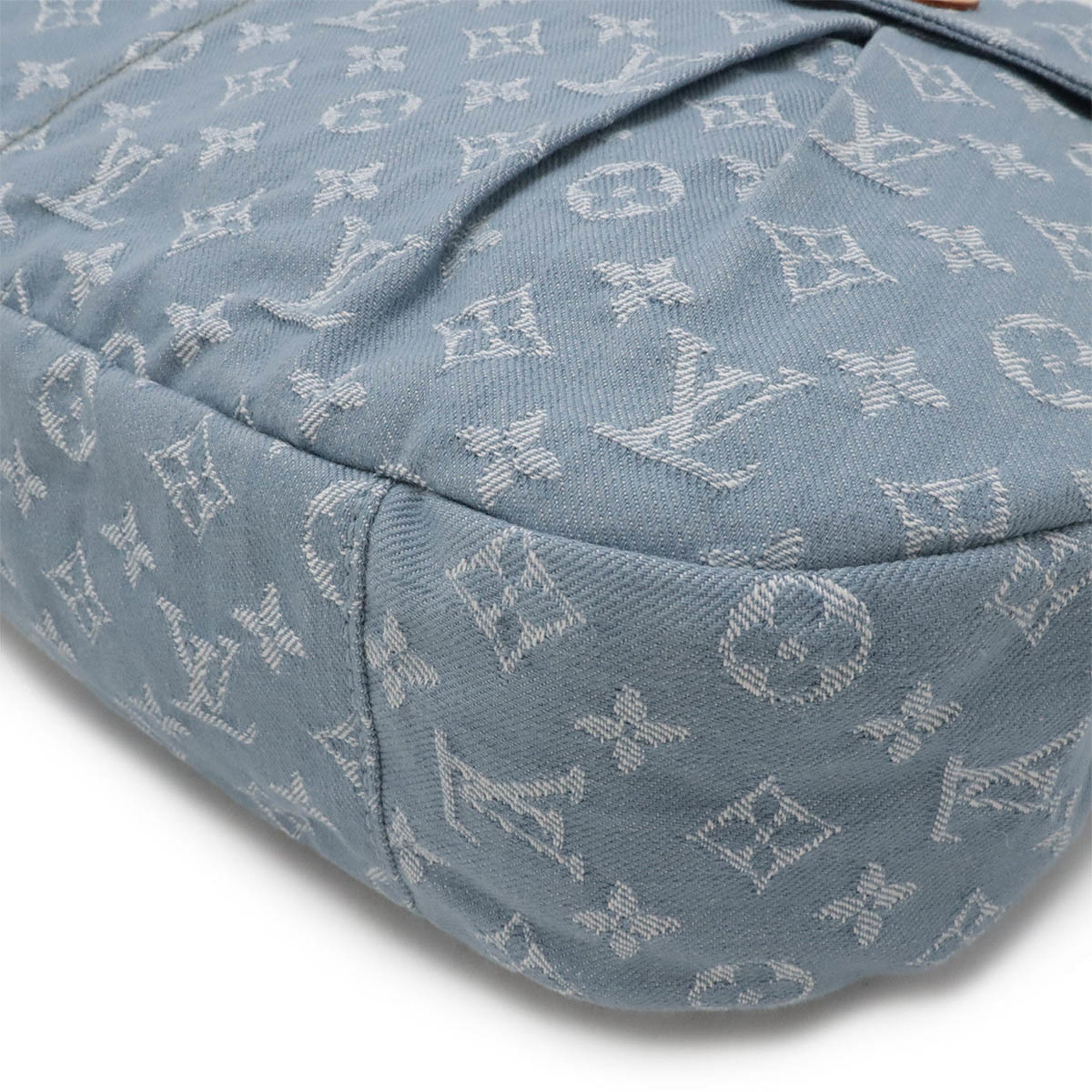 Louis Vuitton Blue Yellow Monogram Denim Shoulder Bag (Pre-Owned)