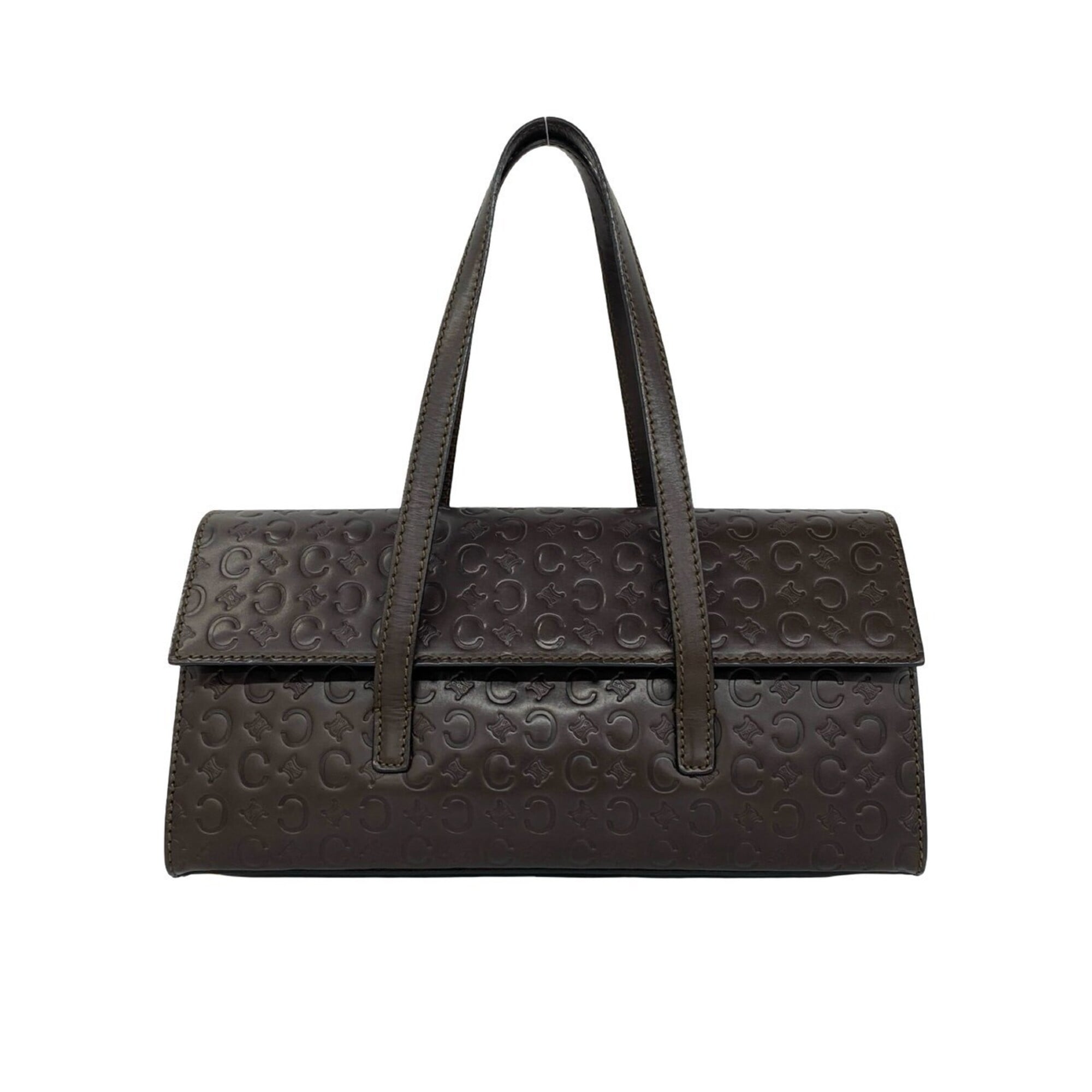 Celine Brown Leather Boston Bag Handbag (Pre-Owned)