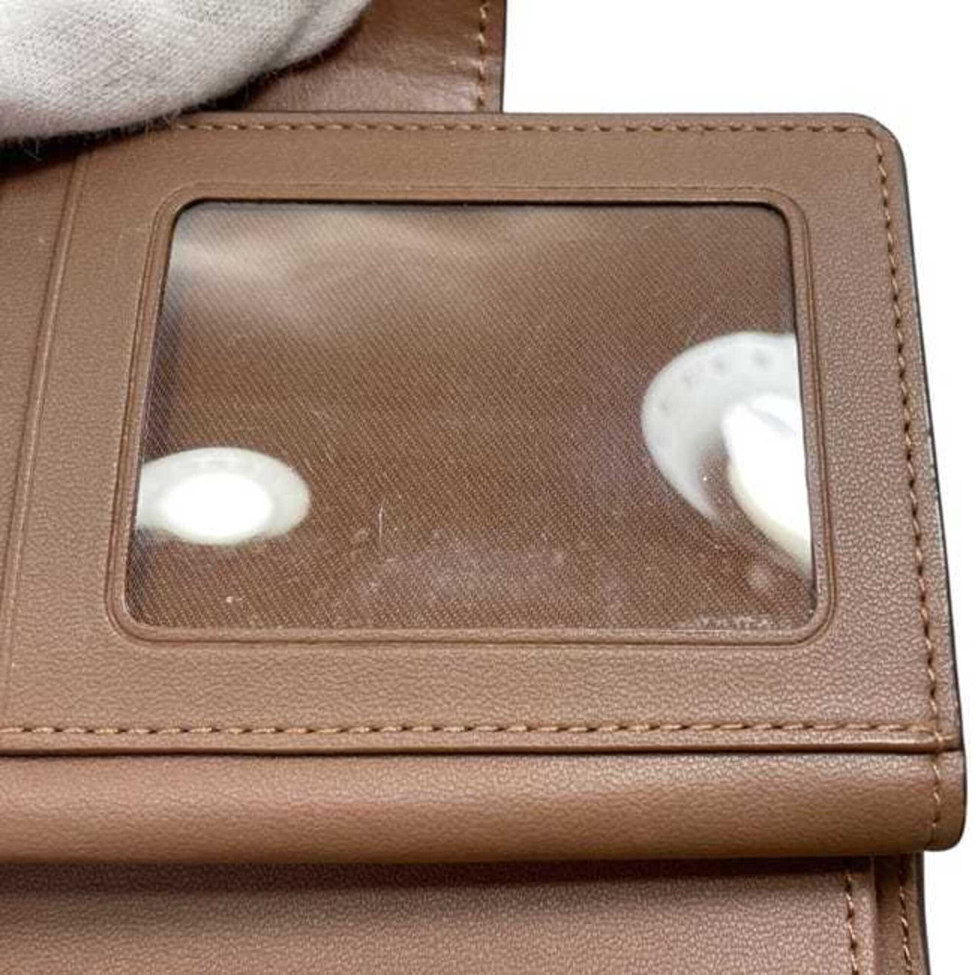 Coach Beige Brown Pvc Leather Wallet (Bi-Fold) (Pre-Owned)