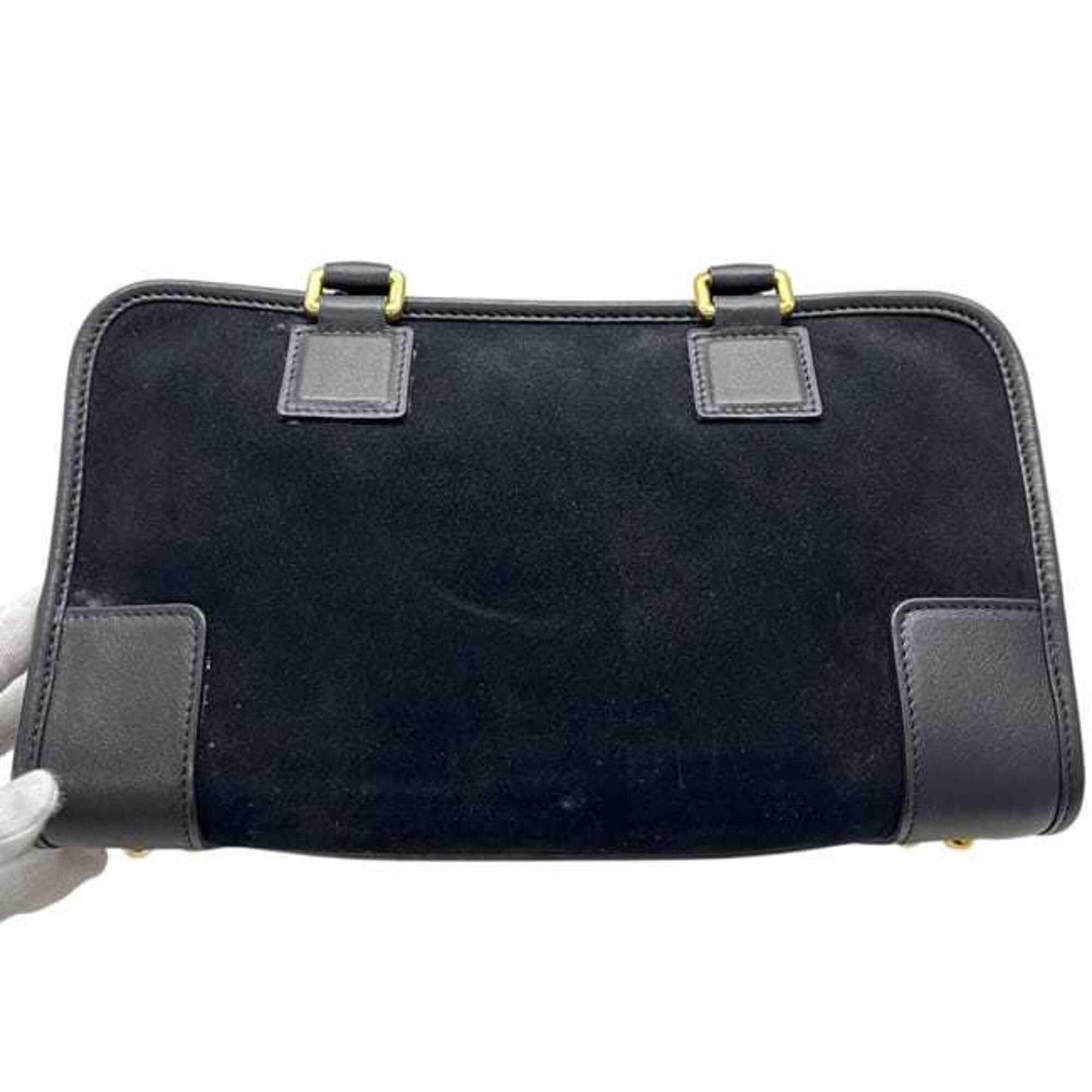 Loewe Amazona Black Suede Leather Handbag (Pre-Owned)