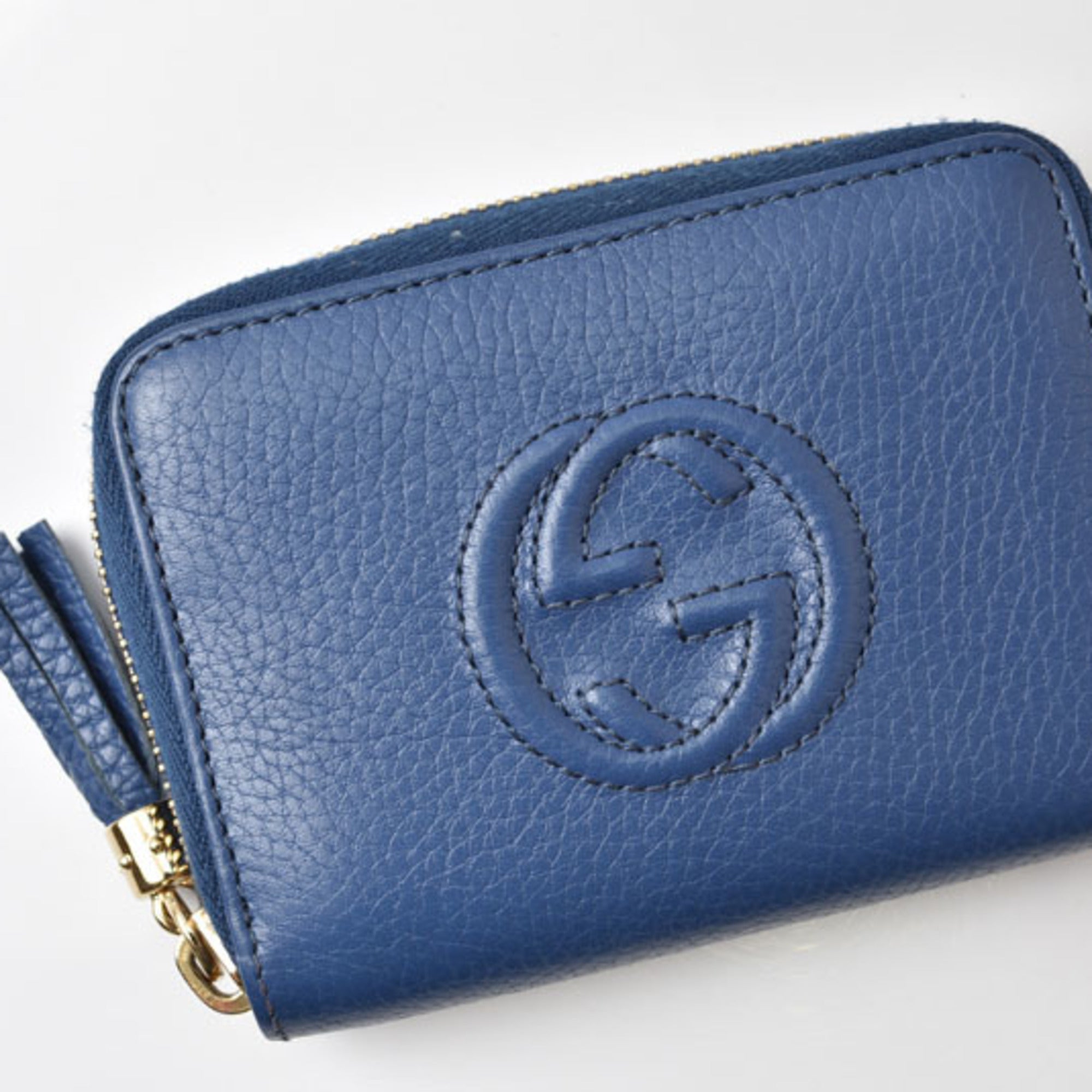 Gucci Blue Leather Coin Purse/Coin Case (Pre-Owned)