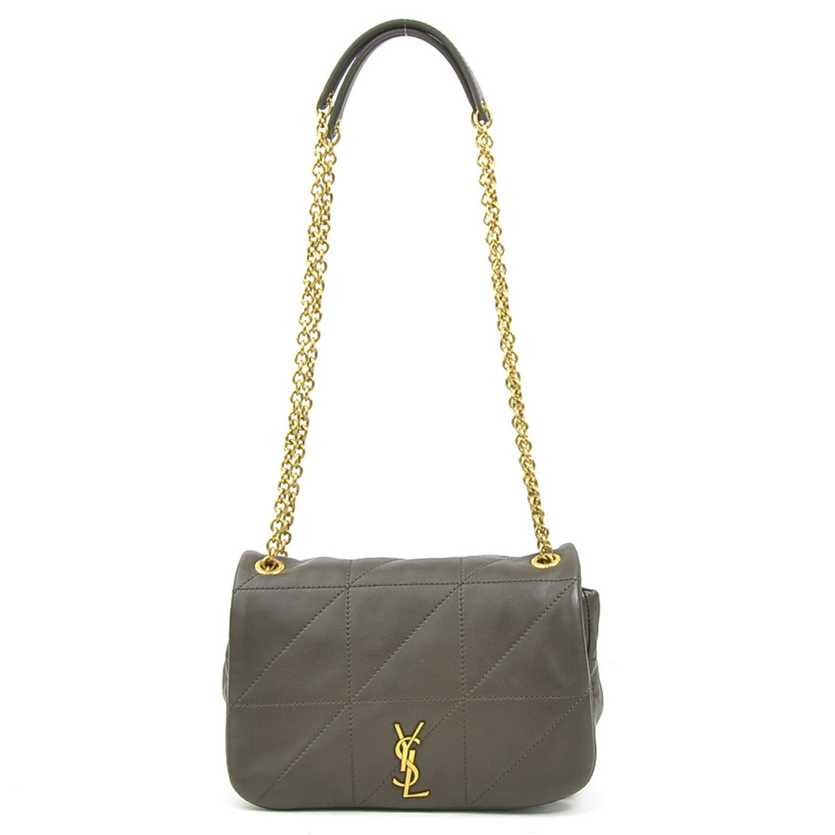 Saint Laurent Khaki Brown Leather Shoulder Bag (Pre-Owned)