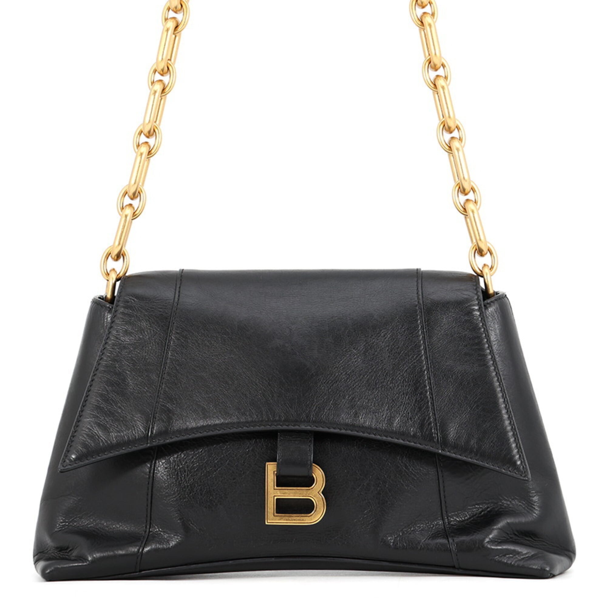Balenciaga Black Leather Handbag Shoulder Bag (Pre-Owned)