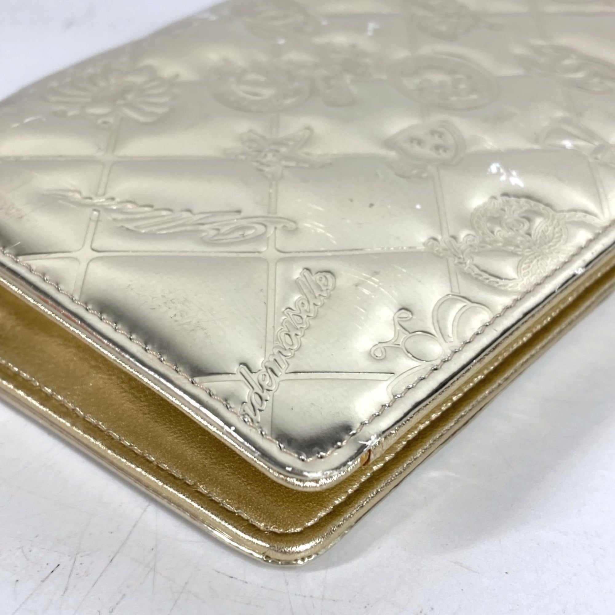 Chanel Gold Leather Long Wallet (Bi-Fold) (Pre-Owned)