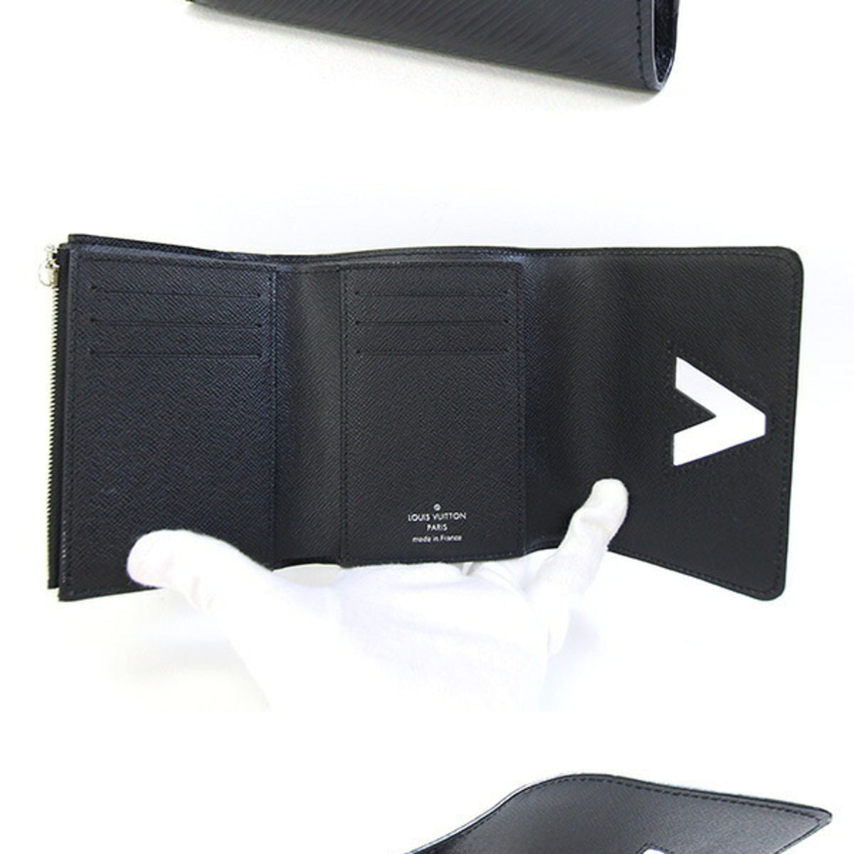 Louis Vuitton Noir Epi Leather Wallet (Tri-Fold) (Pre-Owned)