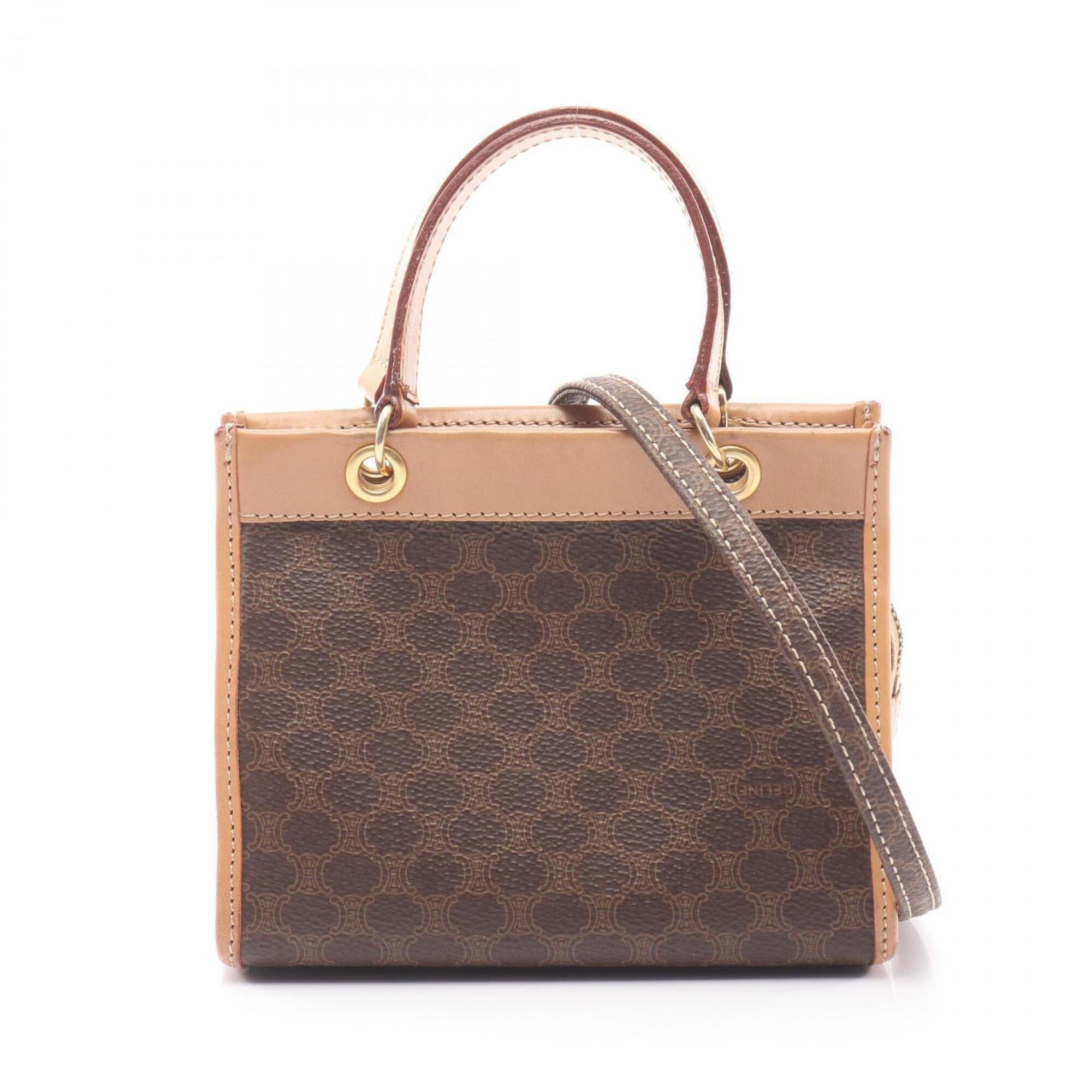 Celine Beige Brown Coated Canvas Handbag (Pre-Owned)