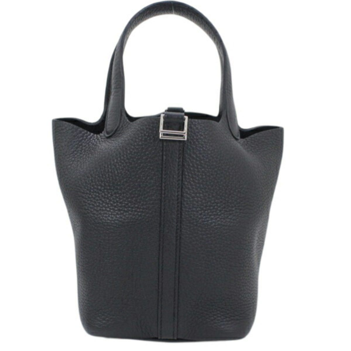 Hermes Picotin Black Taurillon Clemence Leather Handbag Tote Bag (Pre-Owned)