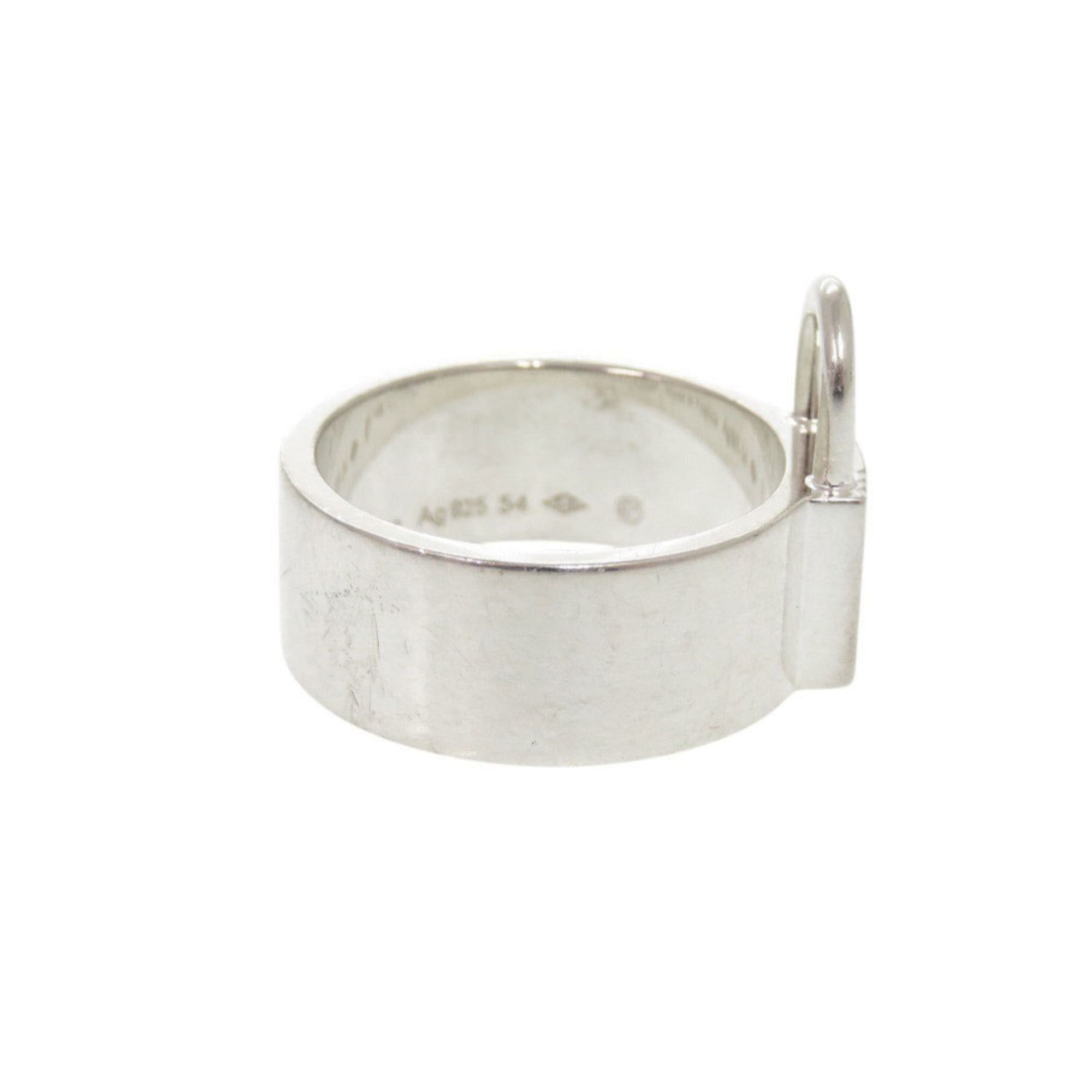 Hermes Silver Silver 925 Band Ring (Pre-Owned)