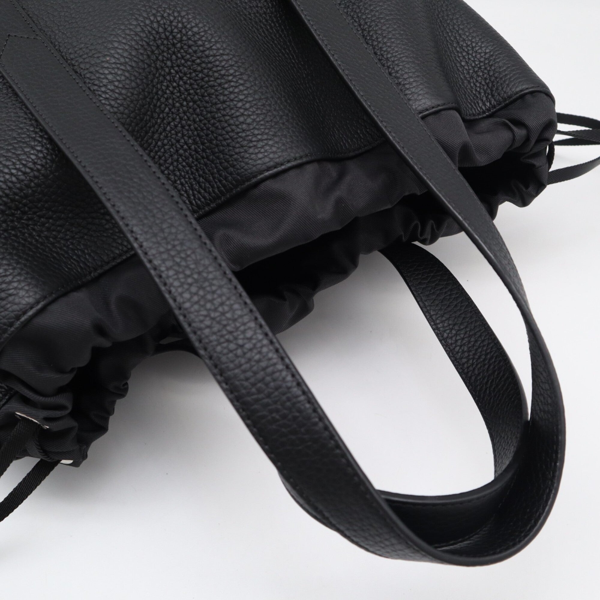 Louis Vuitton Black Gray Leather Tote Bag (Pre-Owned)