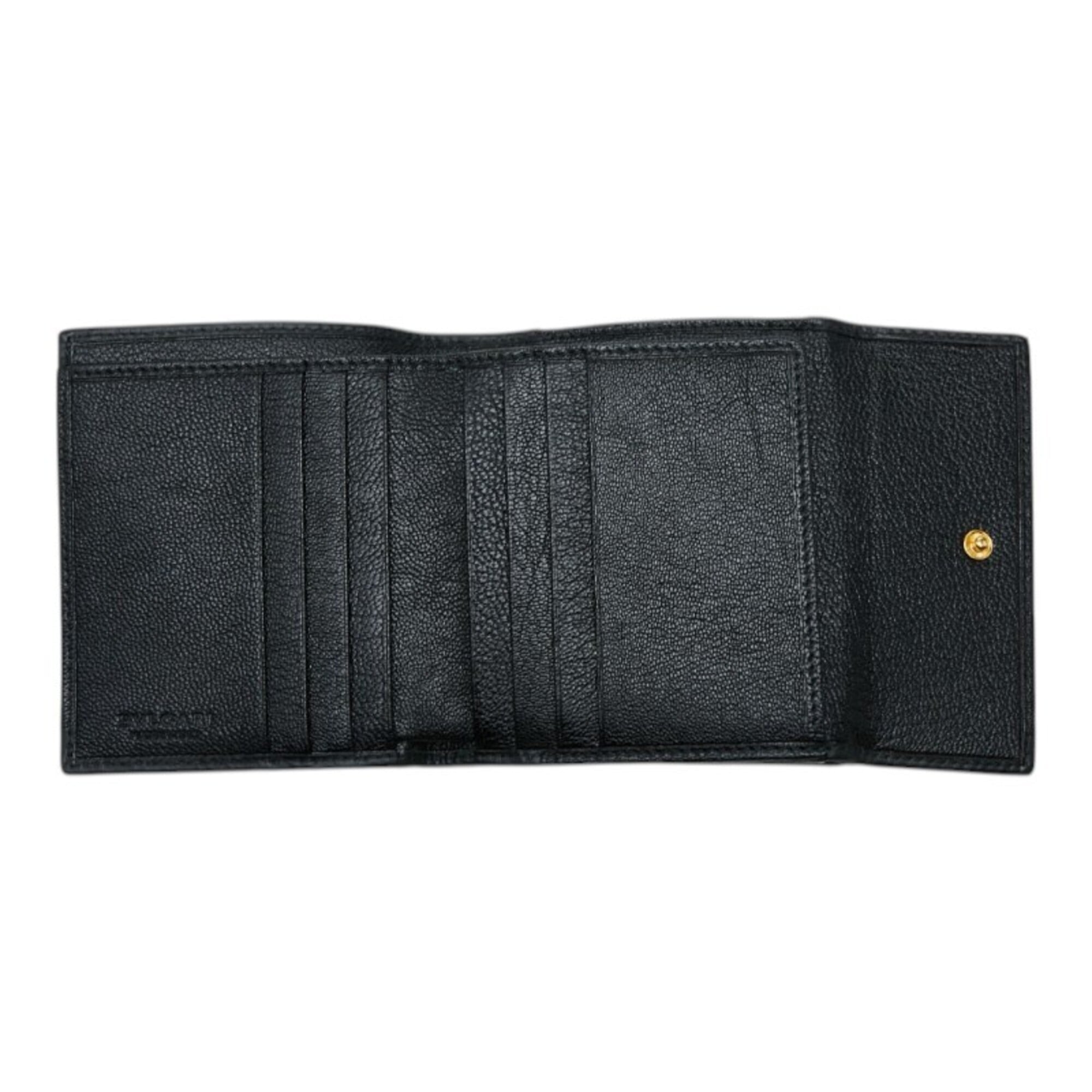 Bvlgari Black Leather Wallet (Tri-Fold) (Pre-Owned)