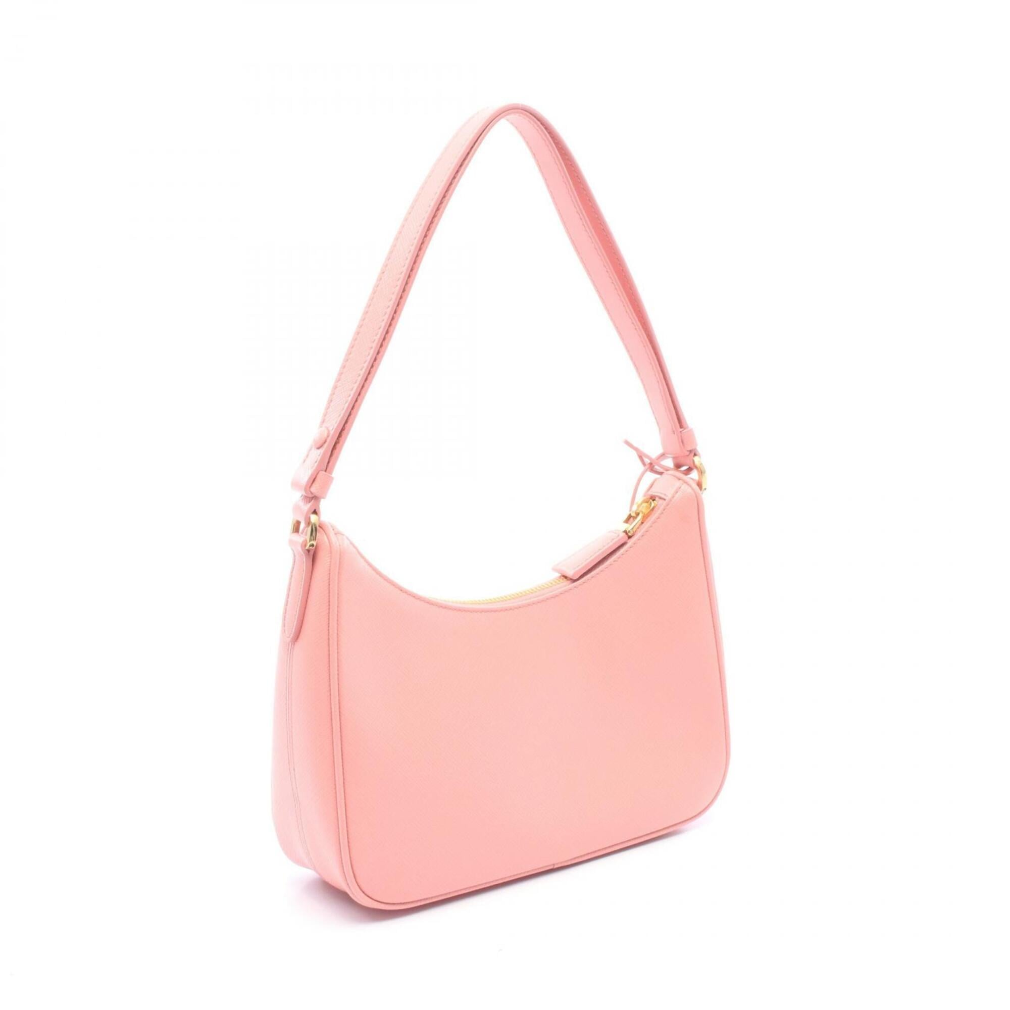 Prada Pink Saffiano Triangle Handbag Shoulder Bag (Pre-Owned)