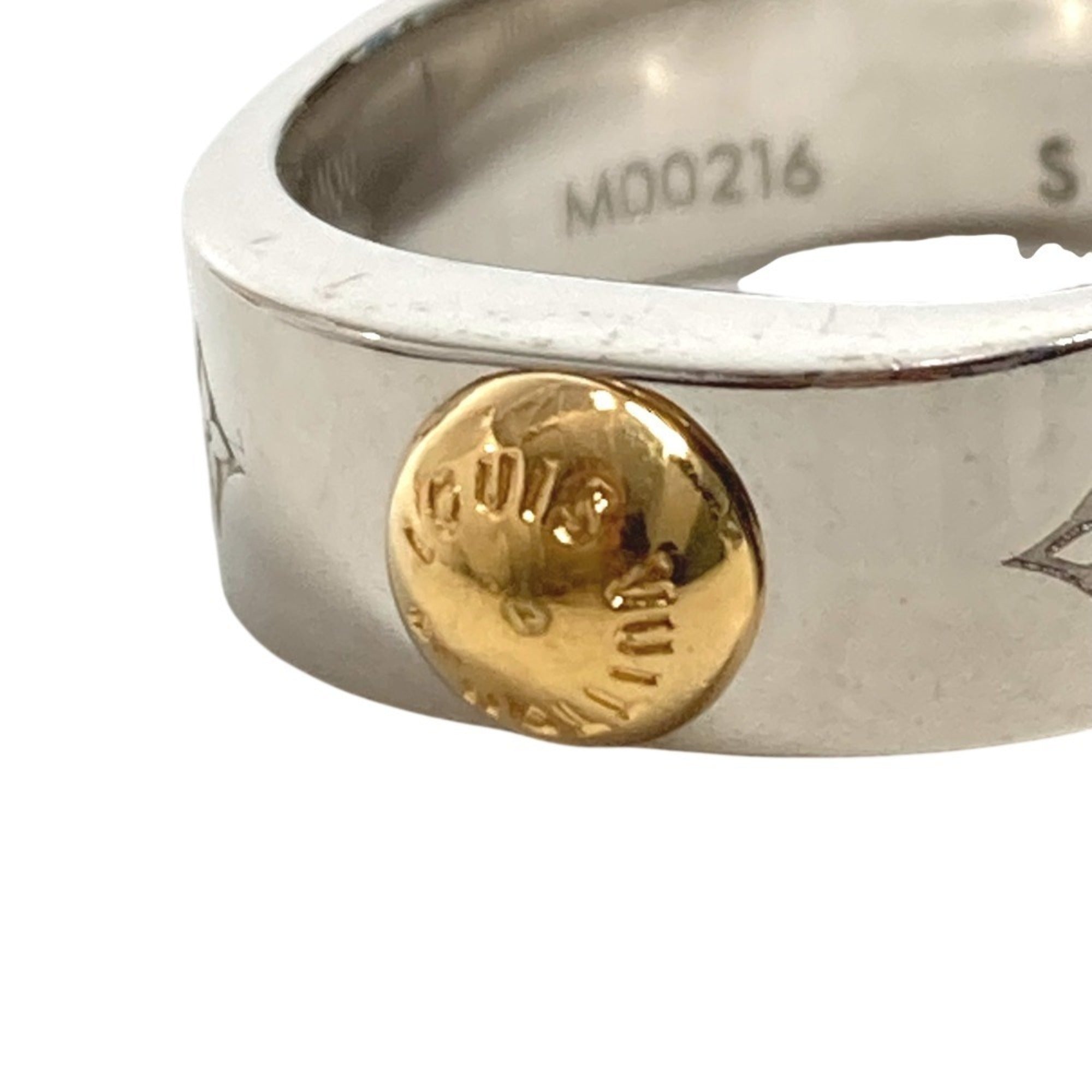 Louis Vuitton Gold Silver Metal Band Ring (Pre-Owned)