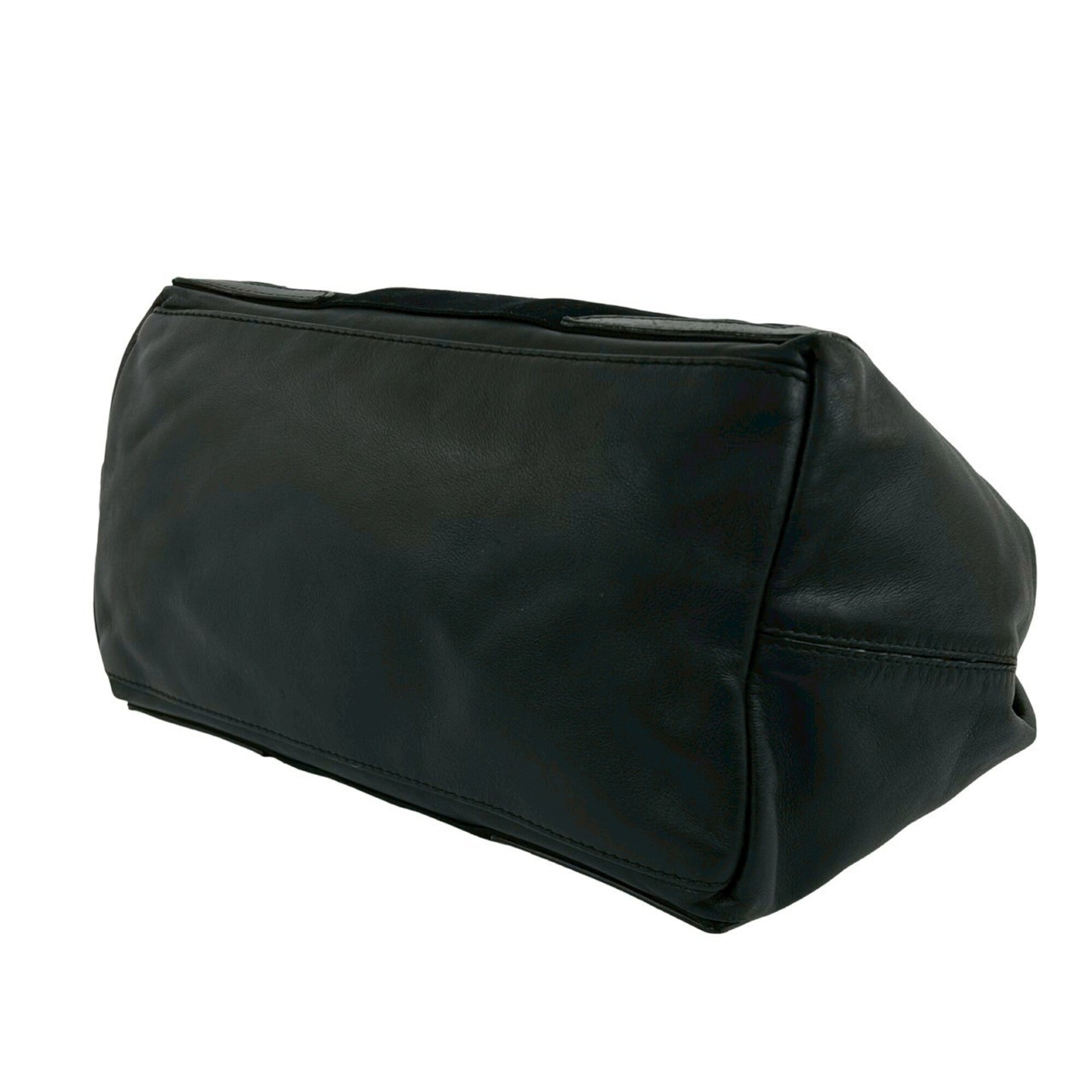 Balenciaga Black Leather Handbag Tote Bag (Pre-Owned)