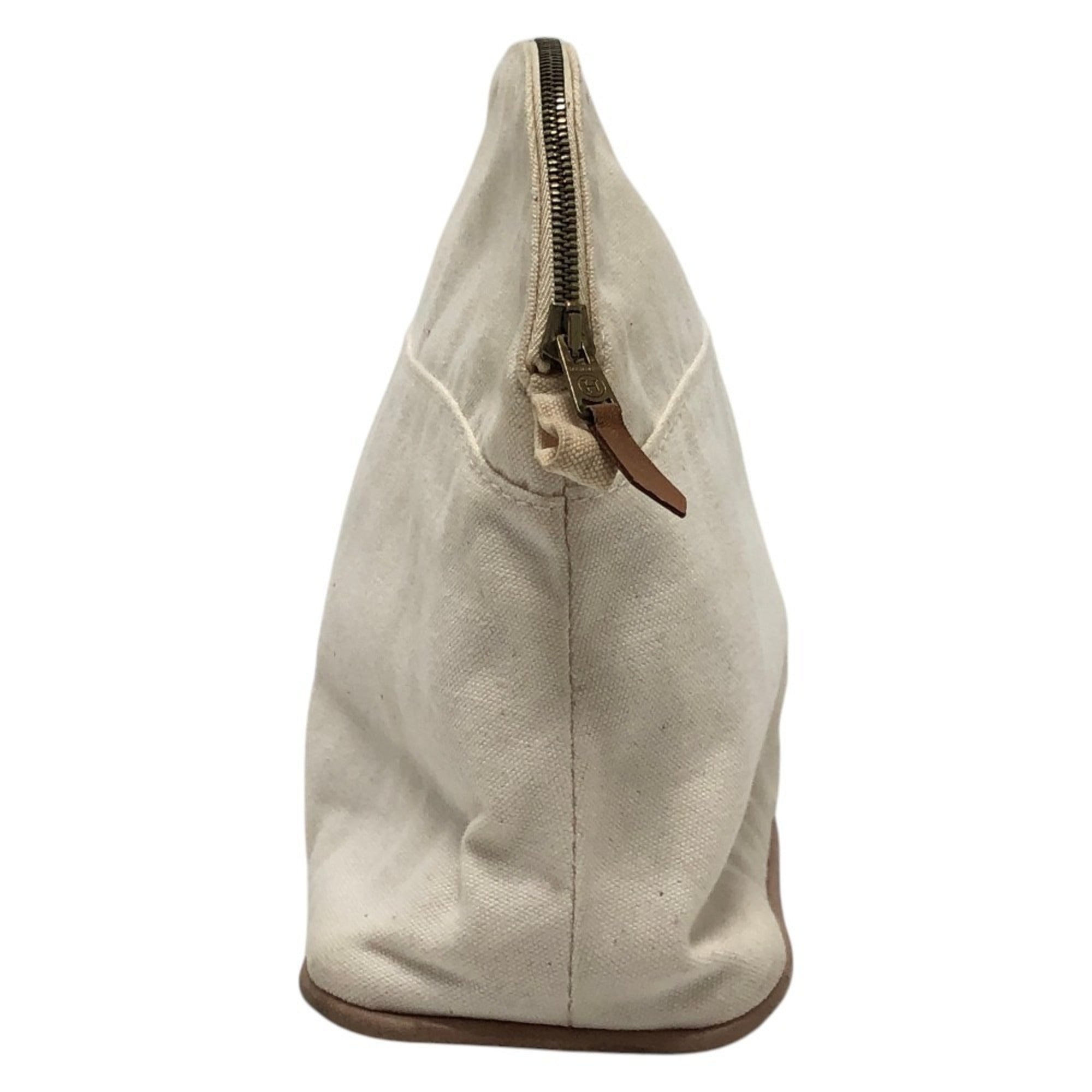 Hermes White Canvas Handbag Pouch (Pre-Owned)