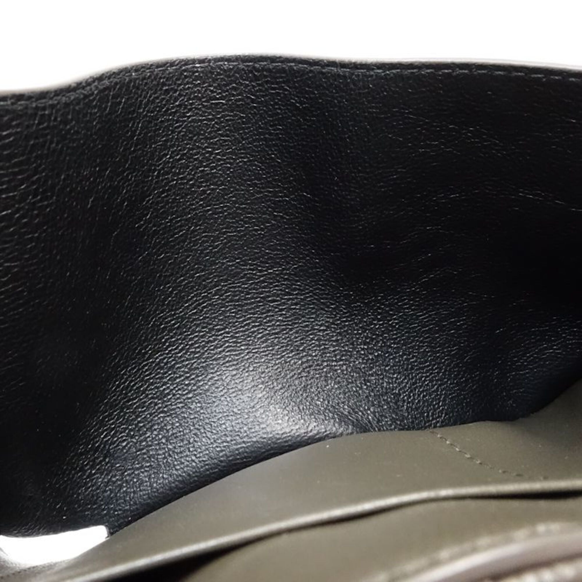 Saint Laurent Dark Gray Leather Wallet (Tri-Fold) (Pre-Owned)
