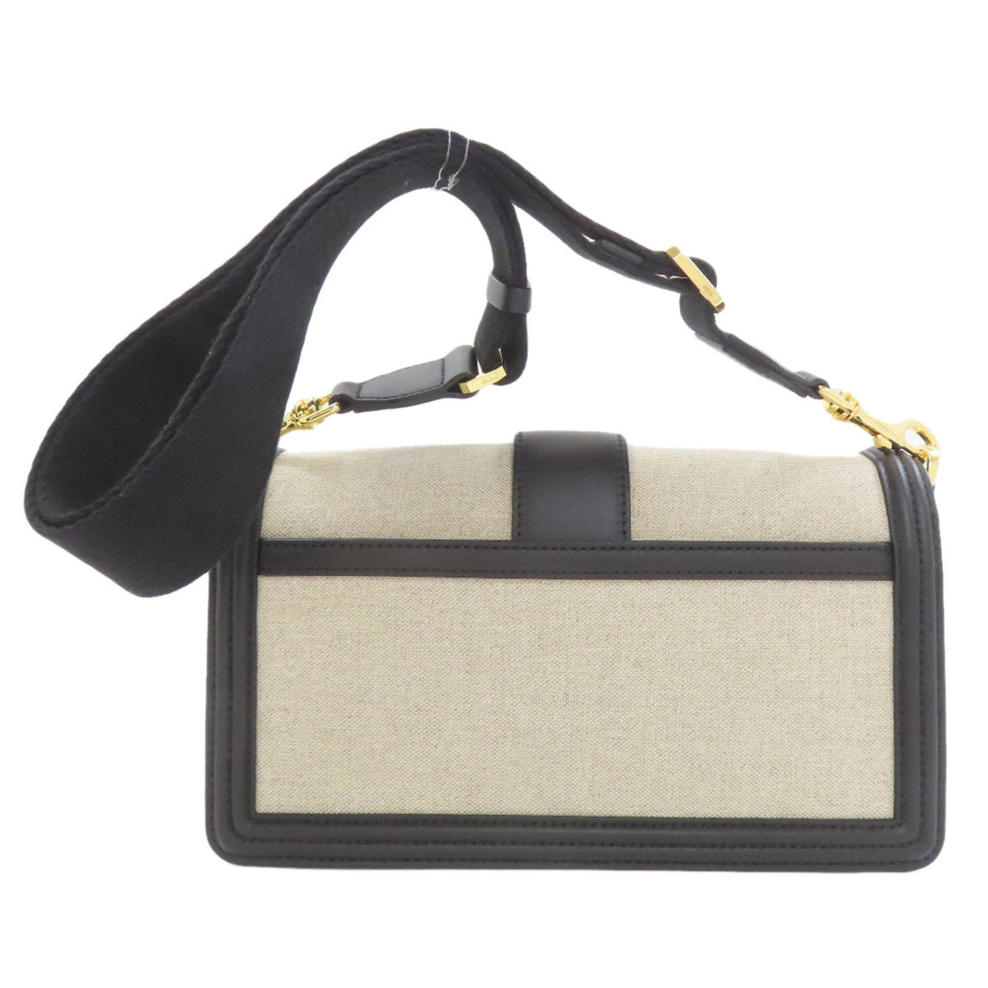 Mcm Beige Black Canvas Leather Tote Bag (Pre-Owned)