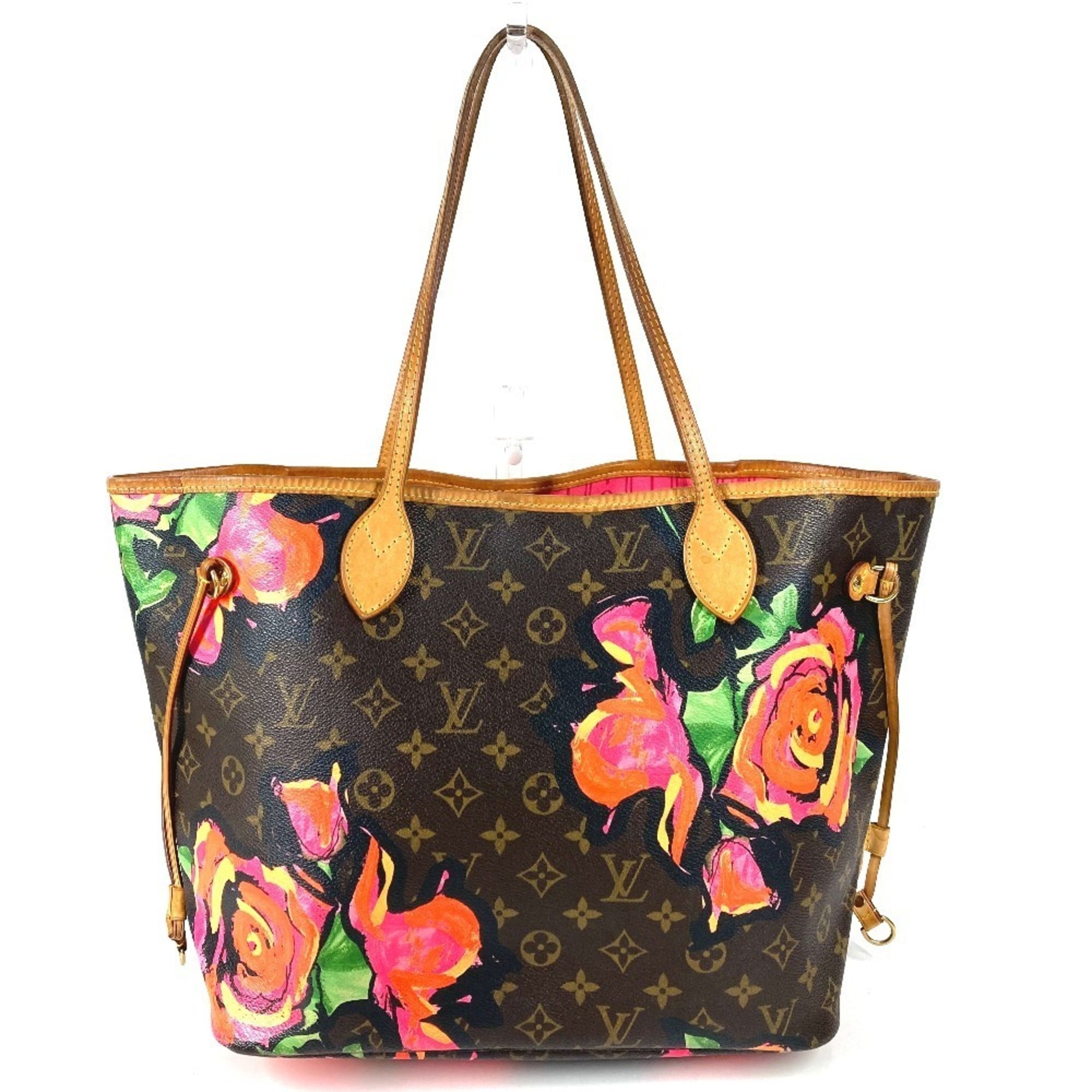 Louis Vuitton Brown Pink Canvas Shoulder Bag Tote Bag (Pre-Owned)